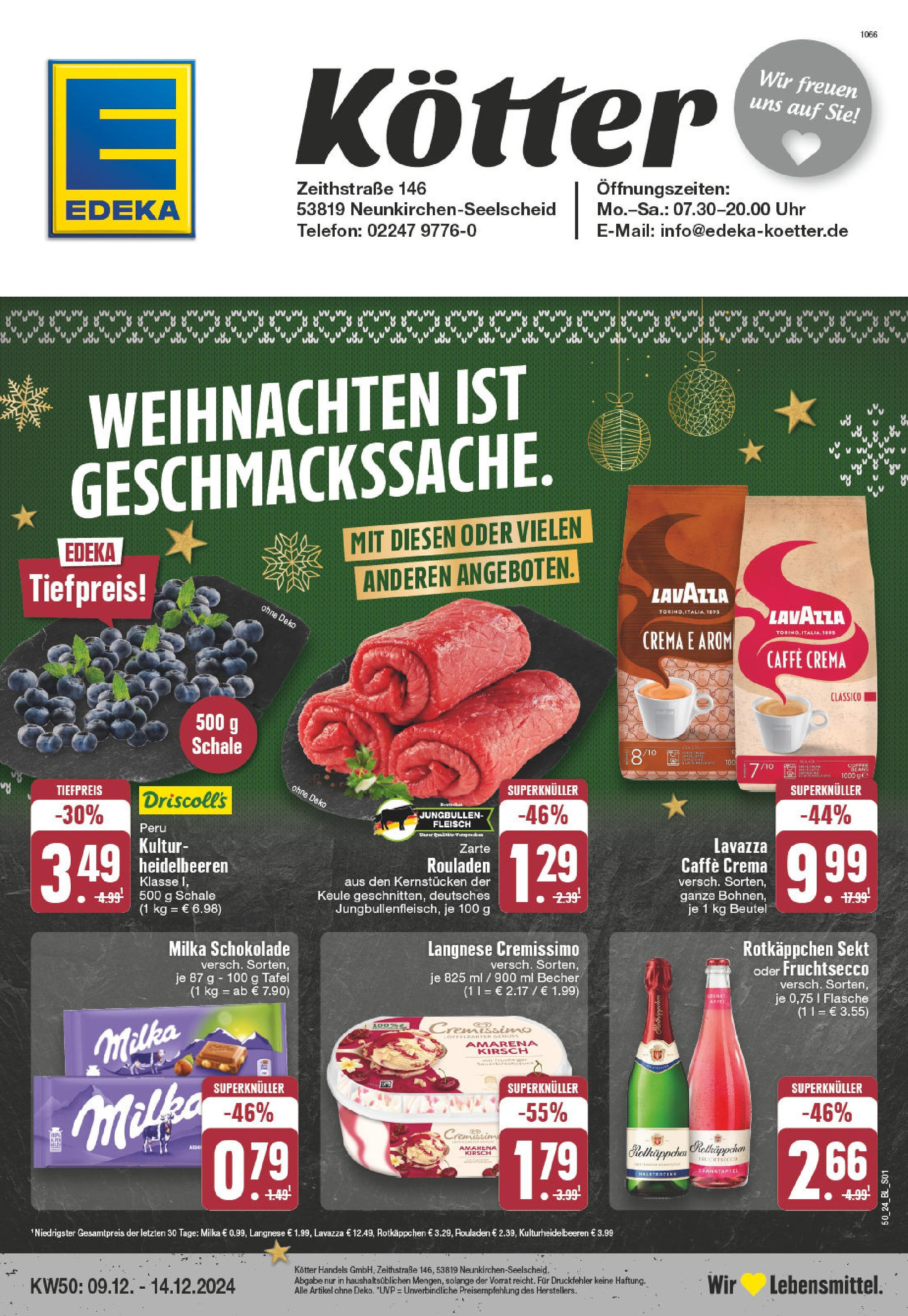 Edeka - EDEKA: Wochenangebote (ab 08.12.2024) » Angebote Online | Seite: 1 | Produkte: Milka schokolade, Milka, Fruchtsecco, Uhr