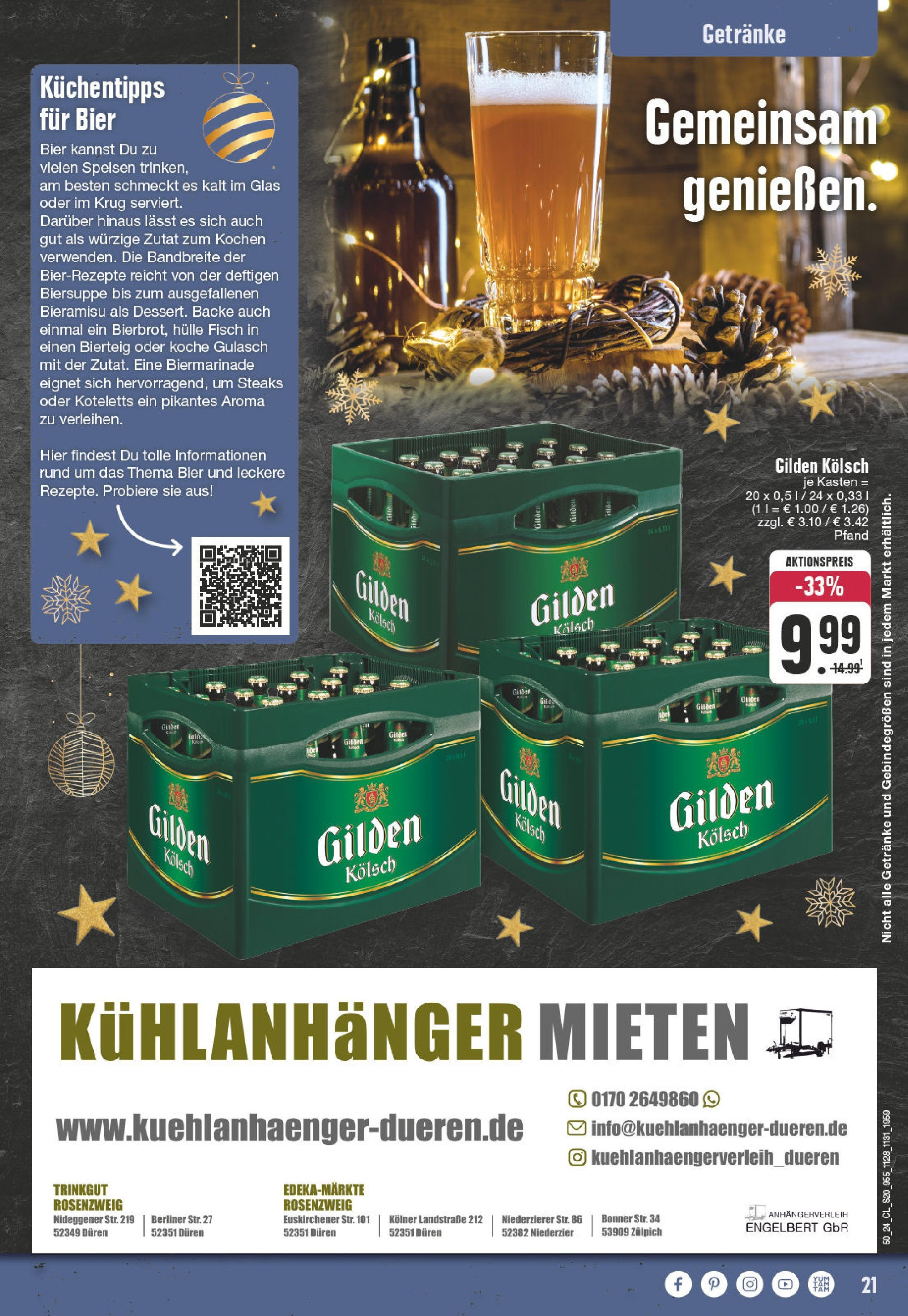 Edeka - EDEKA: Wochenangebote (ab 08.12.2024) » Angebote Online | Seite: 21 | Produkte: Berliner, Bier, Fisch, Gulasch