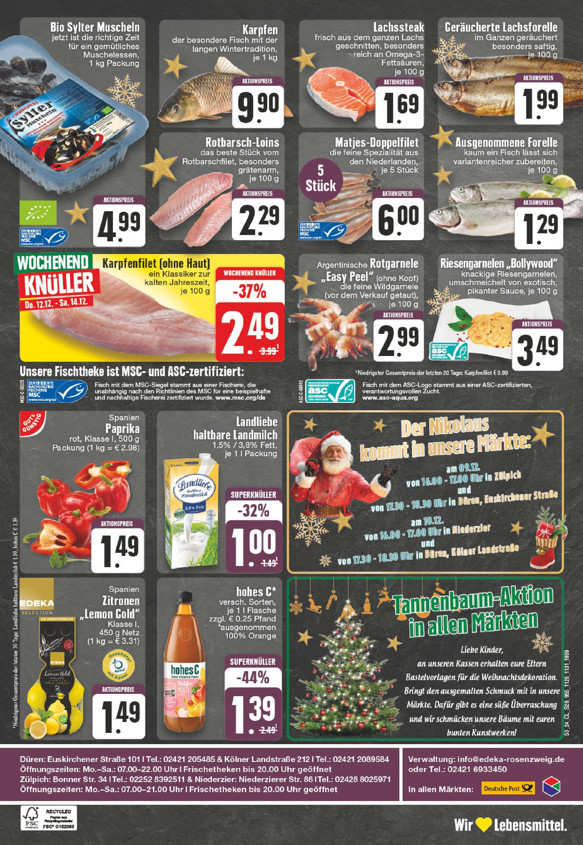 Edeka - EDEKA: Wochenangebote (ab 08.12.2024) » Angebote Online | Seite: 28 | Produkte: Fisch, Lachs, Hohes c, Zitronen