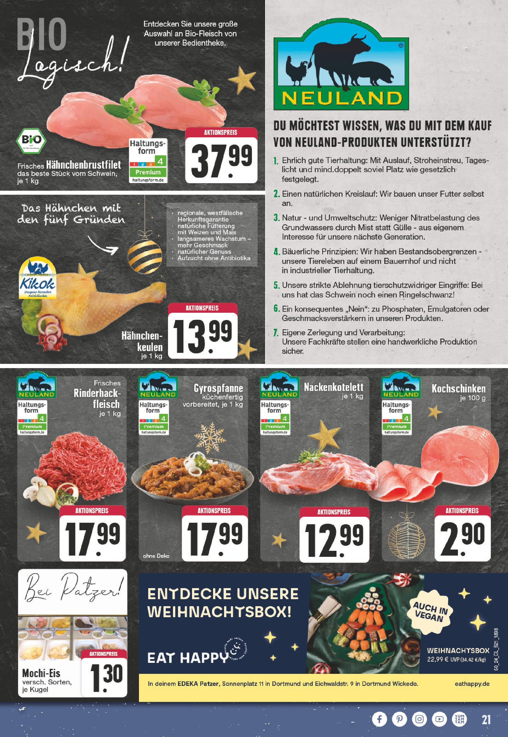 Edeka - EDEKA: Wochenangebote (ab 08.12.2024) » Angebote Online | Seite: 21 | Produkte: Hahnchen, Fleisch