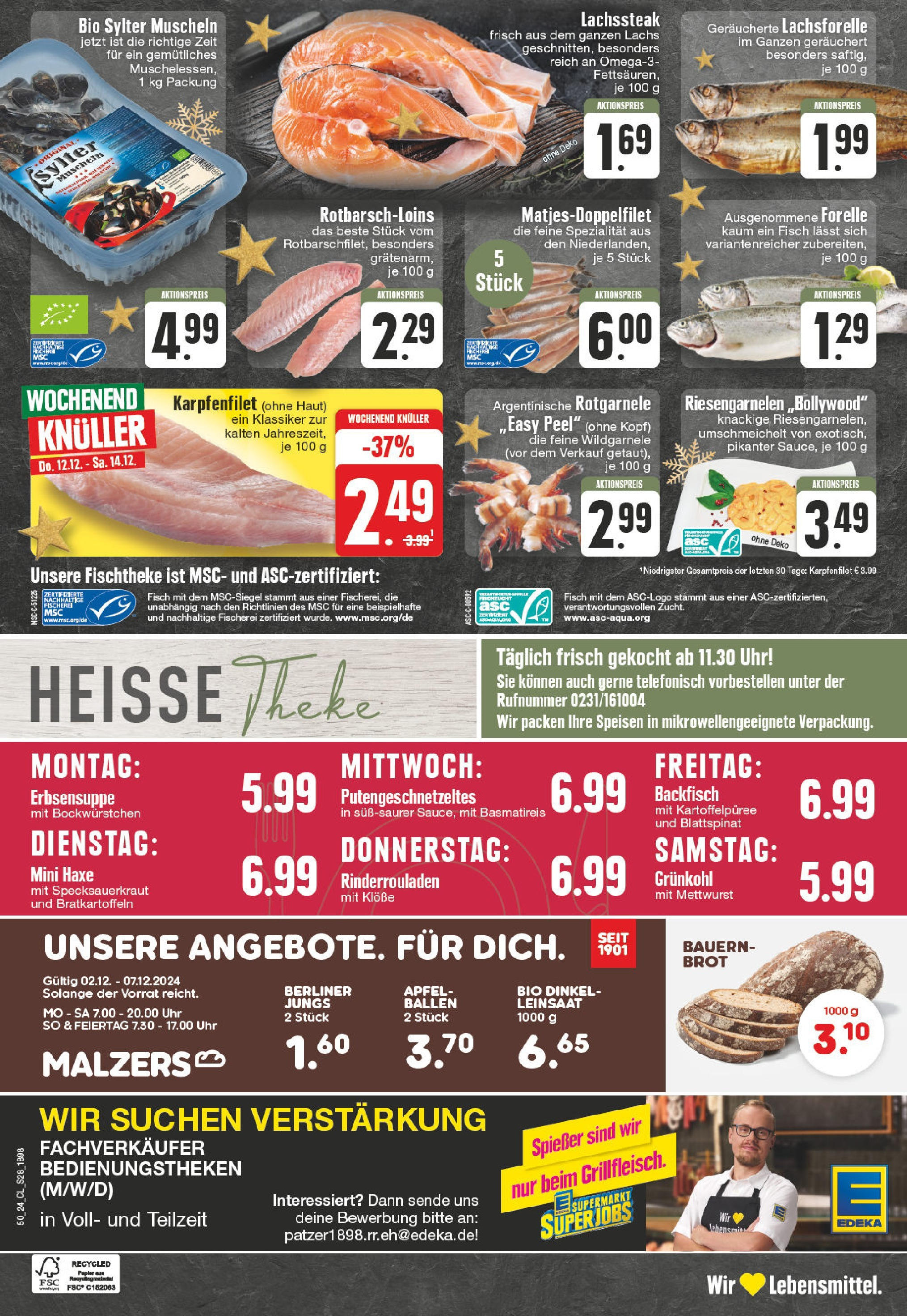 Edeka - EDEKA: Wochenangebote (ab 08.12.2024) » Angebote Online | Seite: 28 | Produkte: Theke, Äpfel, Fisch, Uhr