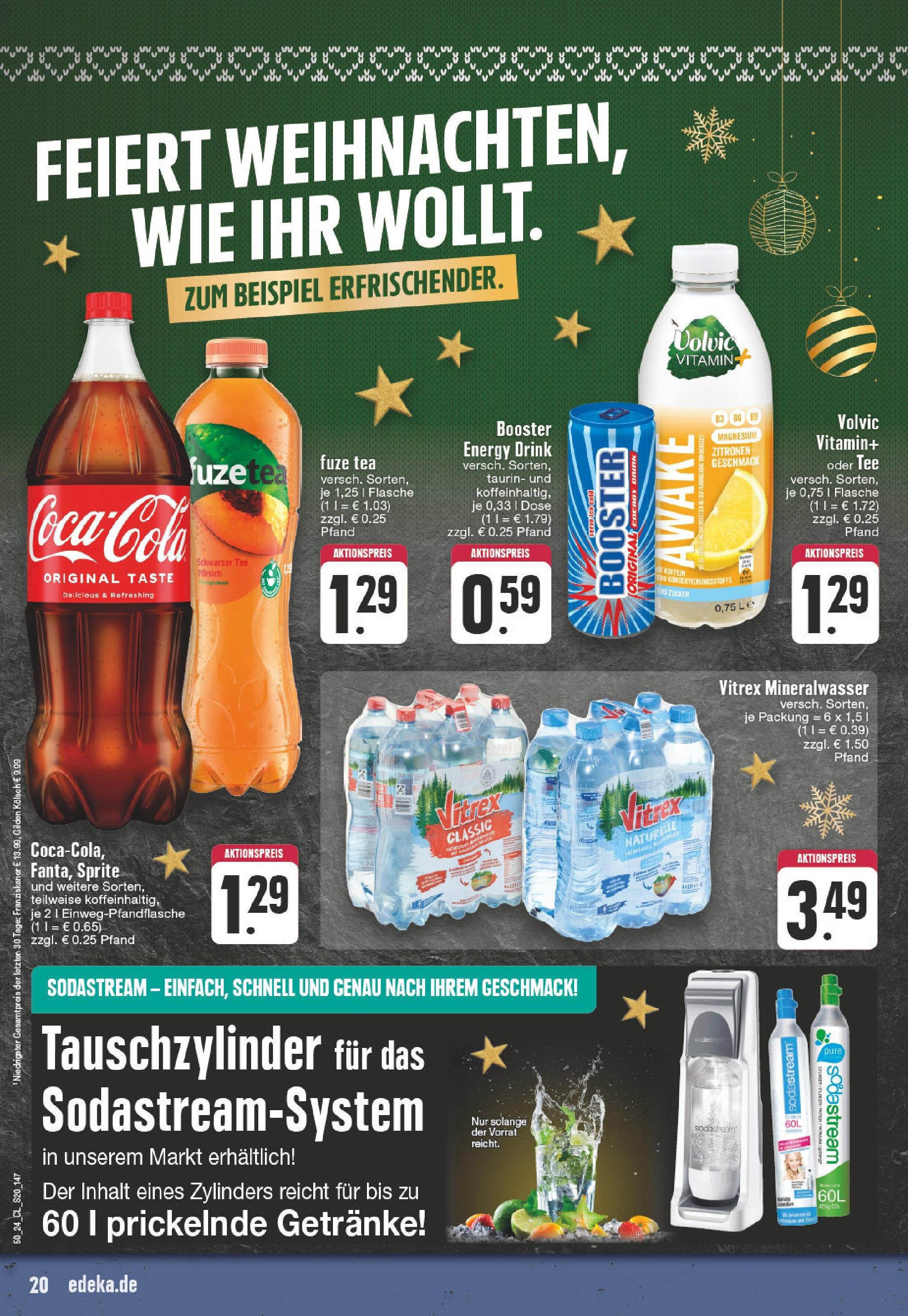 Edeka - EDEKA: Wochenangebote (ab 08.12.2024) » Angebote Online | Seite: 20 | Produkte: Fuze tea, Pfirsich, Tee, Volvic