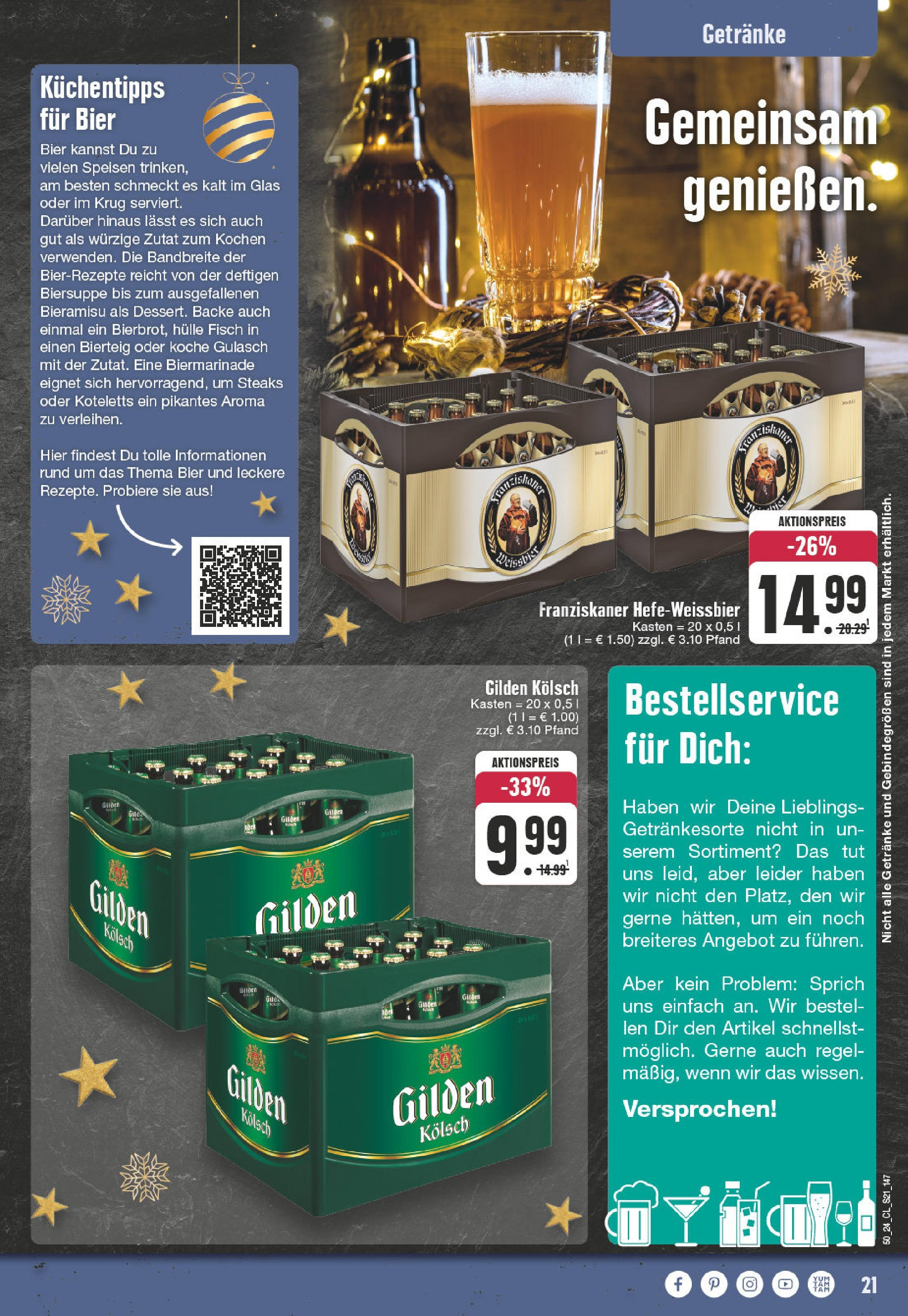 Edeka - EDEKA: Wochenangebote (ab 08.12.2024) » Angebote Online | Seite: 21 | Produkte: Hülle, Bier, Fisch, Gulasch