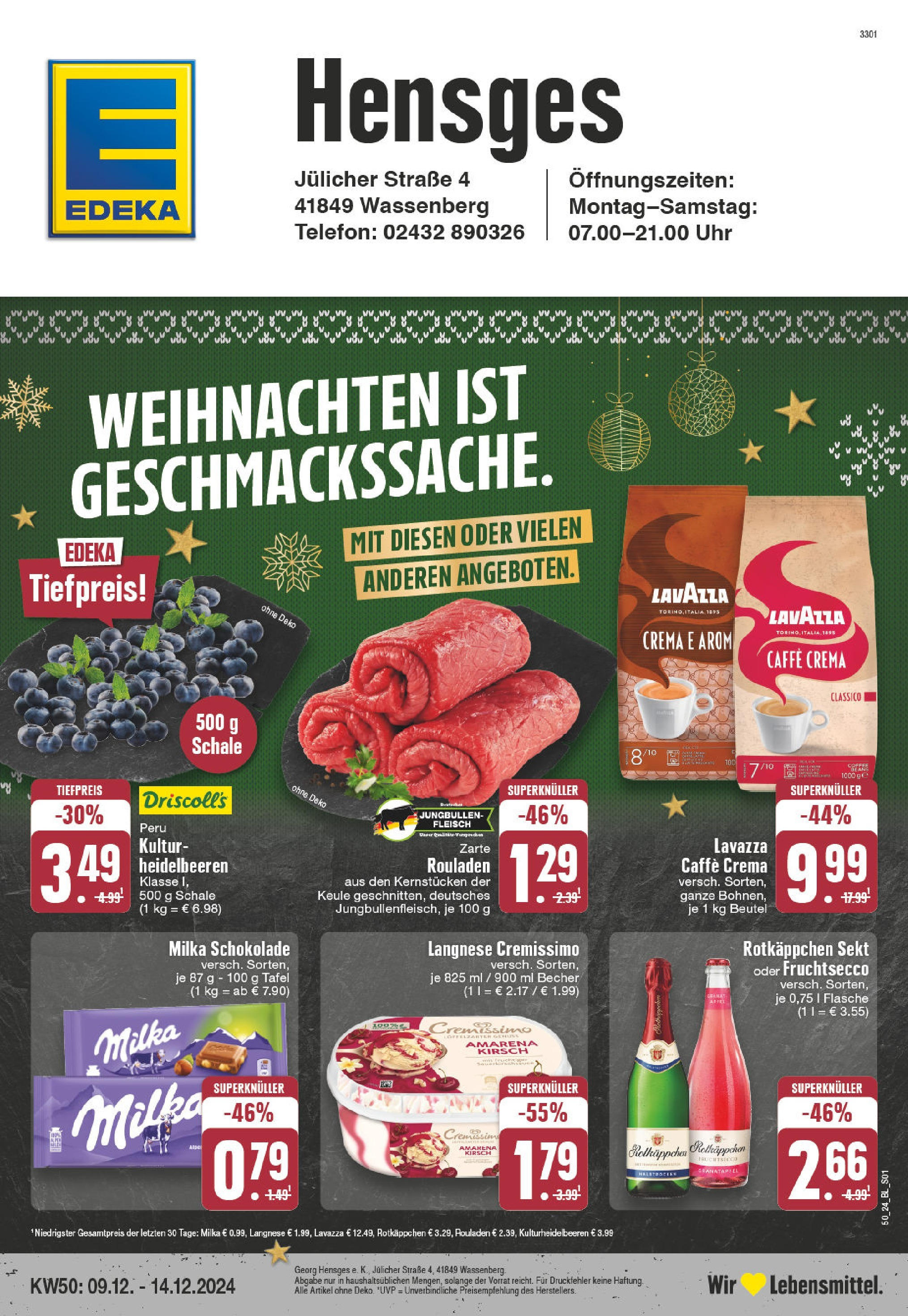 Edeka - EDEKA: Wochenangebote (ab 08.12.2024) » Angebote Online | Seite: 1 | Produkte: Langnese, Sekt, Heidelbeeren, Uhr