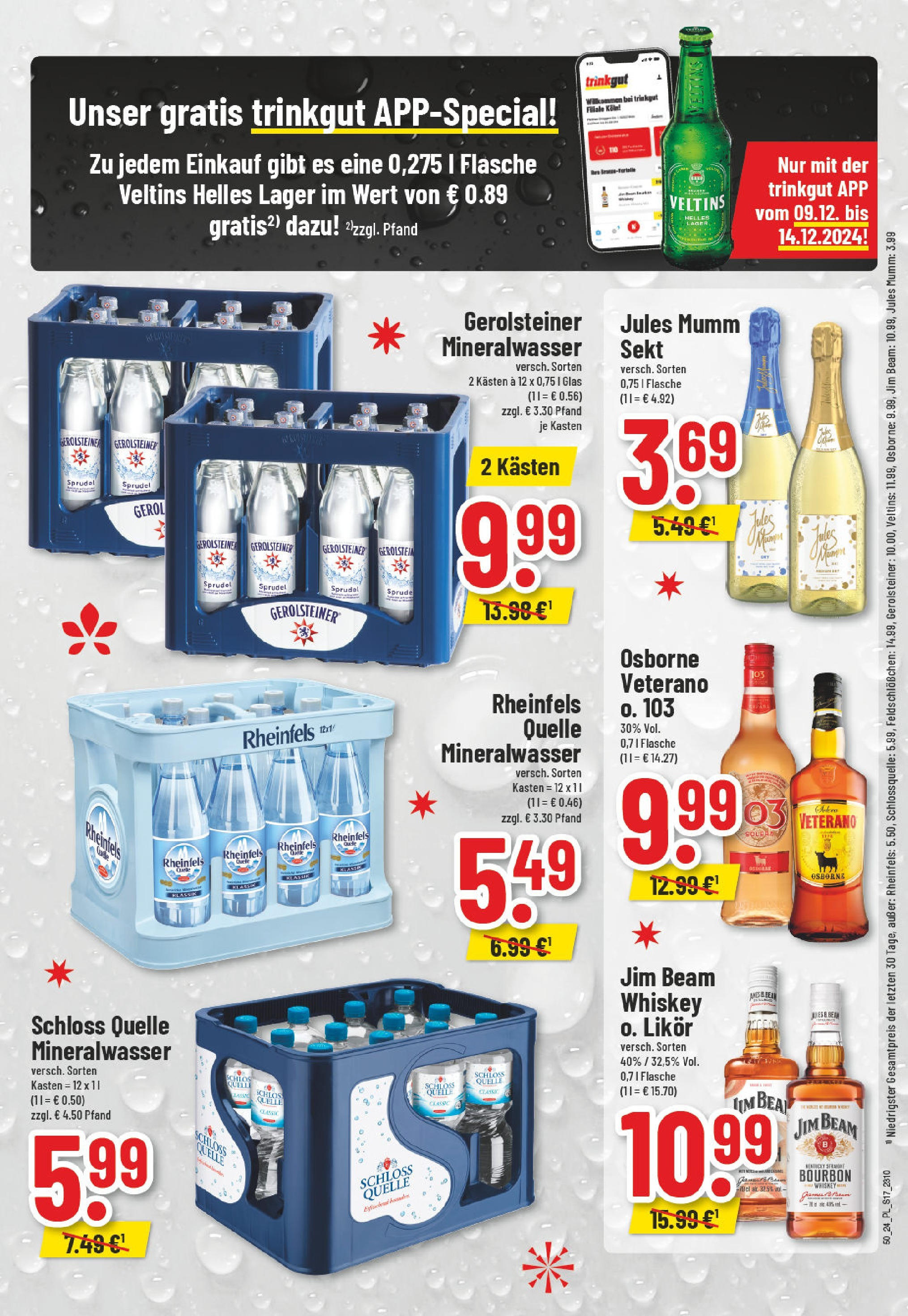 Edeka - EDEKA: Wochenangebote (ab 08.12.2024) » Angebote Online | Seite: 17 | Produkte: Jules mumm, Whiskey, Veltins, Gerolsteiner