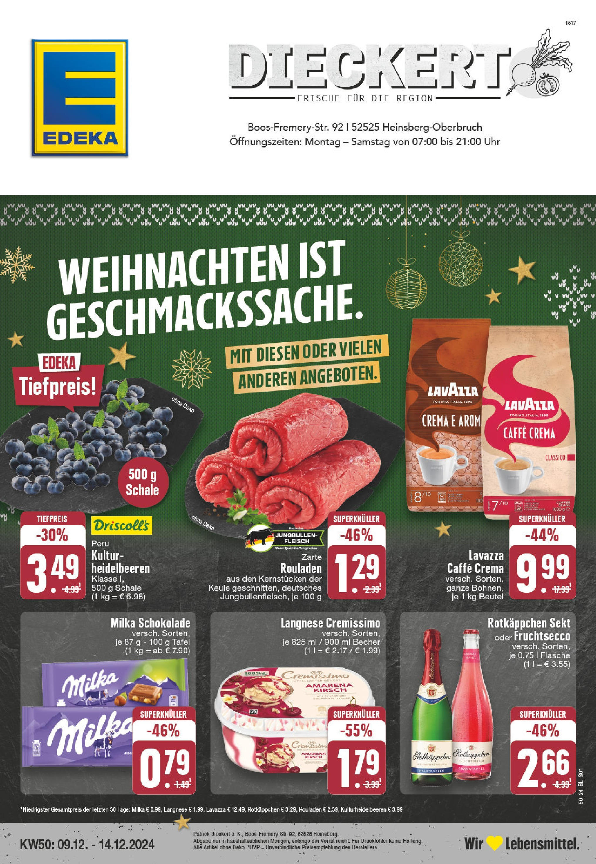 Edeka - EDEKA: Wochenangebote (ab 08.12.2024) » Angebote Online | Seite: 1 | Produkte: Cremissimo, Schokolade, Fruchtsecco, Fleisch