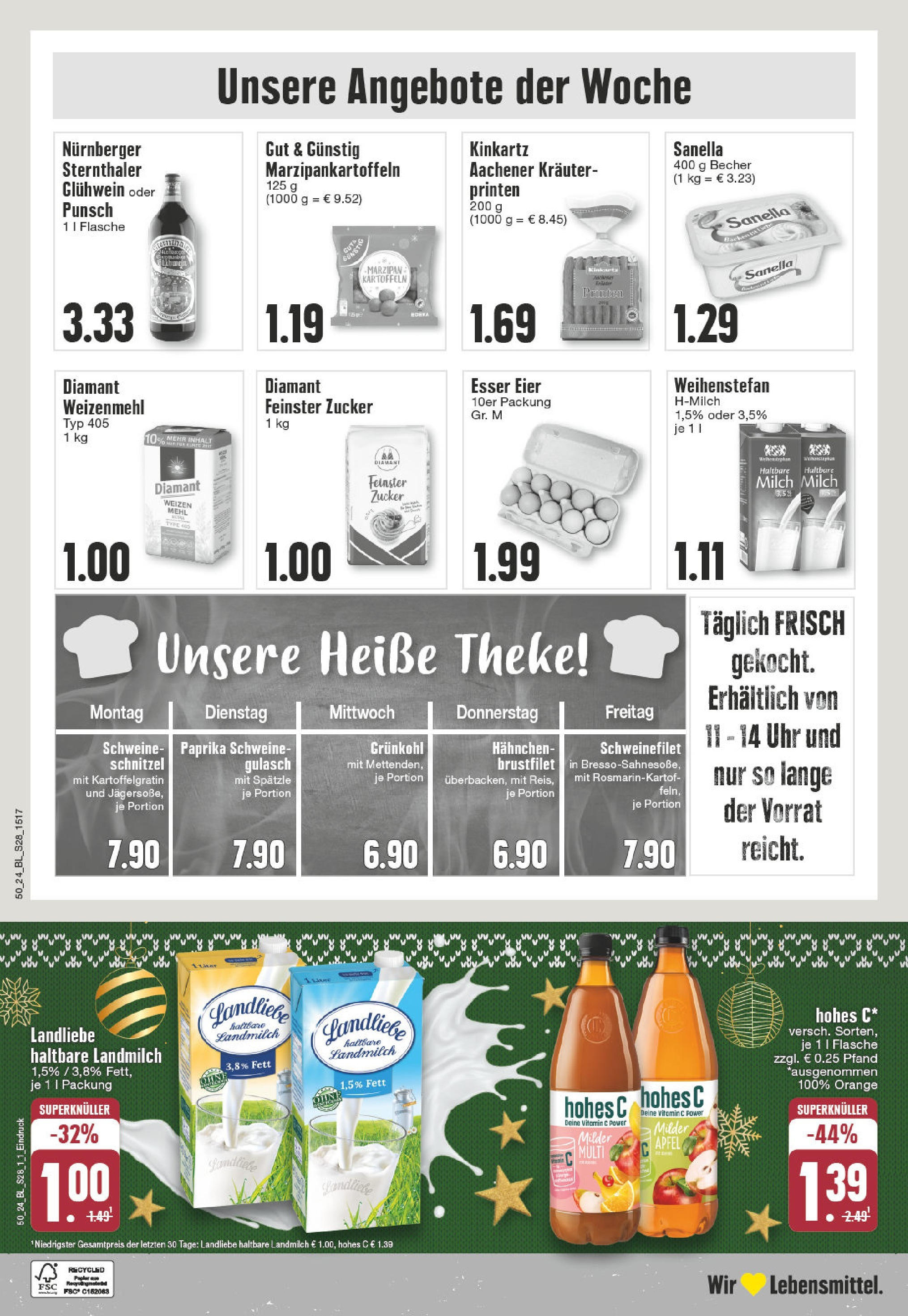 Edeka - EDEKA: Wochenangebote (ab 08.12.2024) » Angebote Online | Seite: 28 | Produkte: Hahnchen, Mehl, Weizenmehl, Kartoffeln