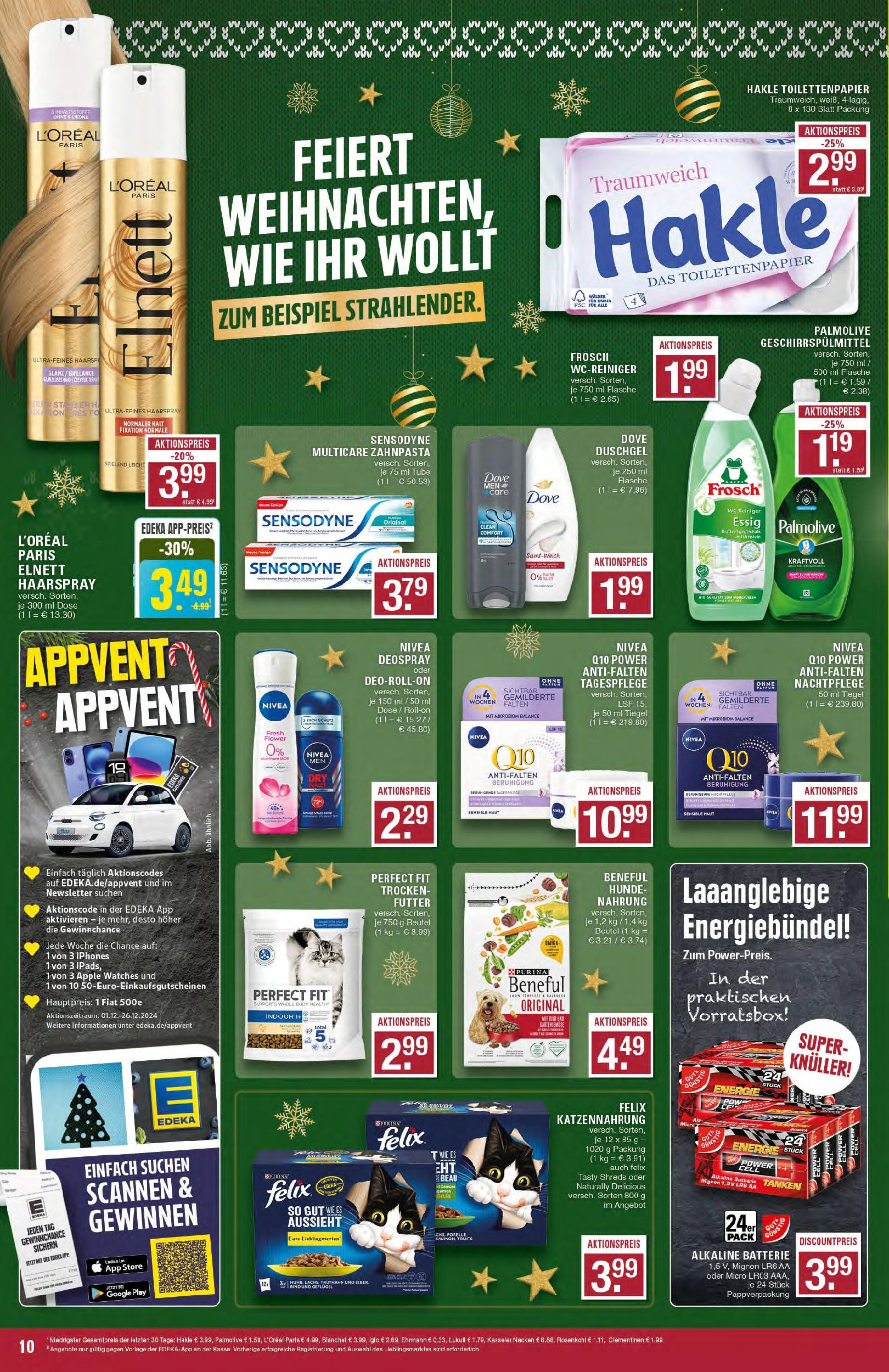 Edeka - EDEKA: Wochenangebote (ab 08.12.2024) » Angebote Online | Seite: 10 | Produkte: Essig, Batterie, Haarspray, Deospray