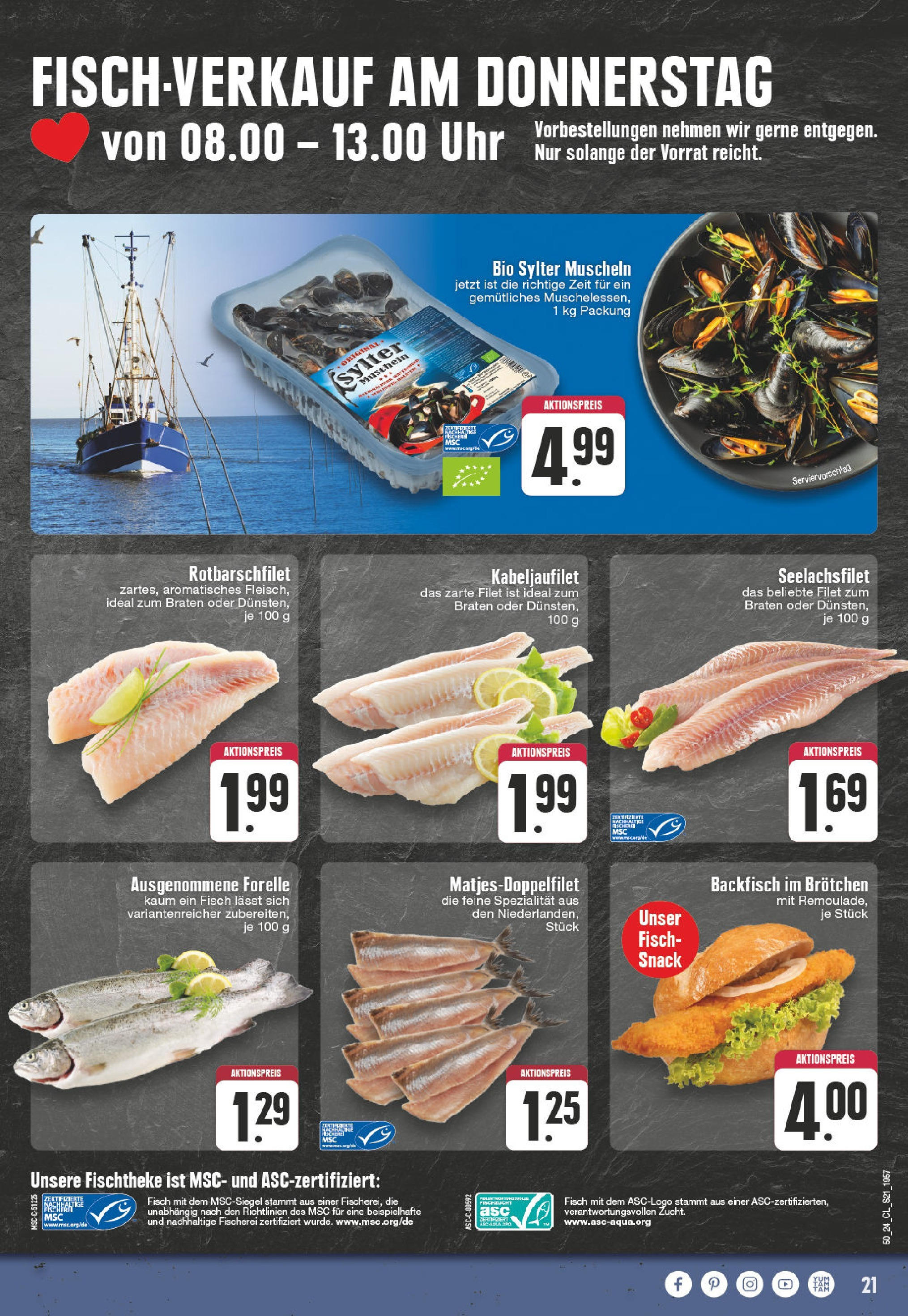 Edeka - EDEKA: Wochenangebote (ab 08.12.2024) » Angebote Online | Seite: 21 | Produkte: Fisch, Uhr