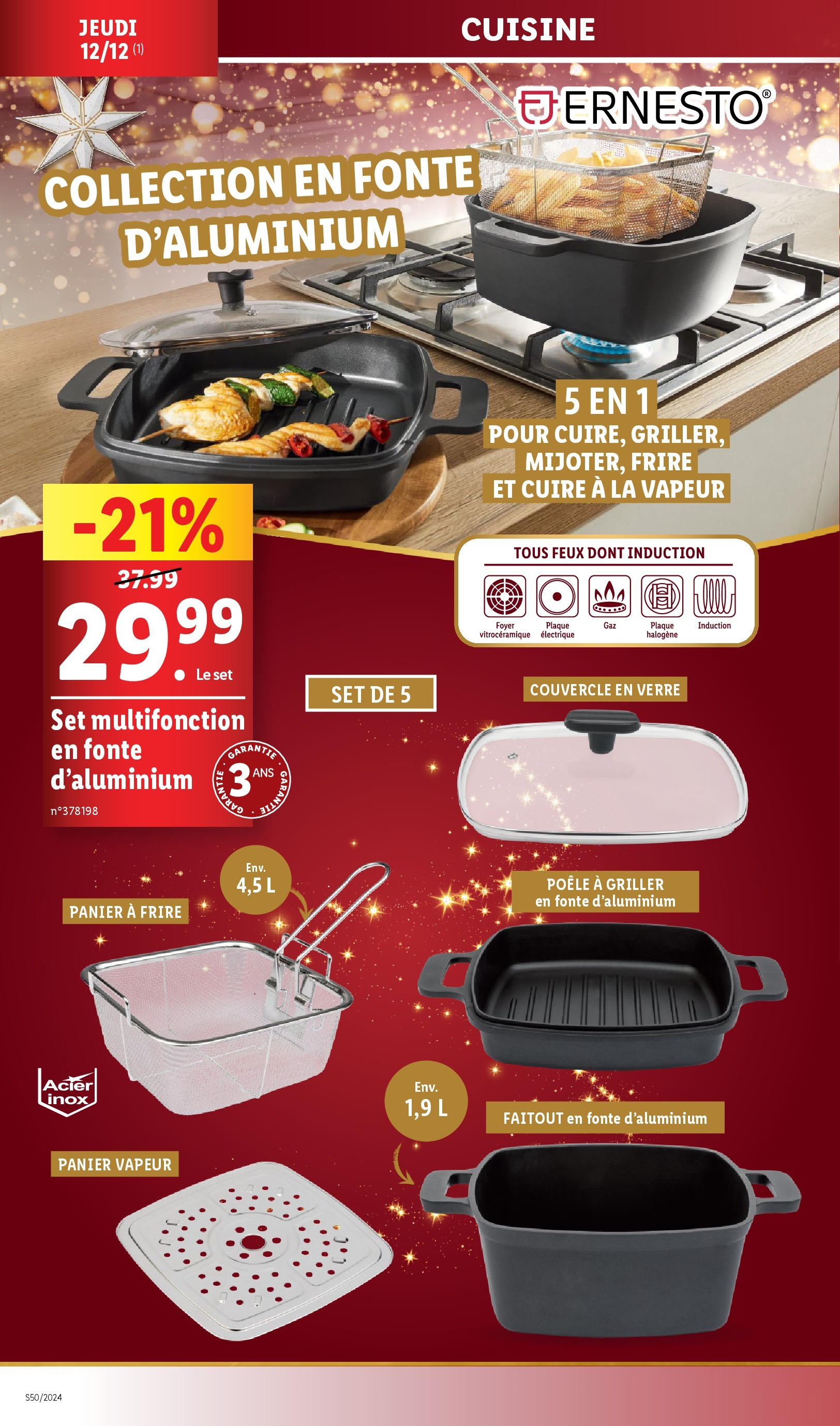 Catalogue LIDL du 11/12/2024 | Promo prospectus en ligne | Page: 2 | Produits: Poêle, Panier