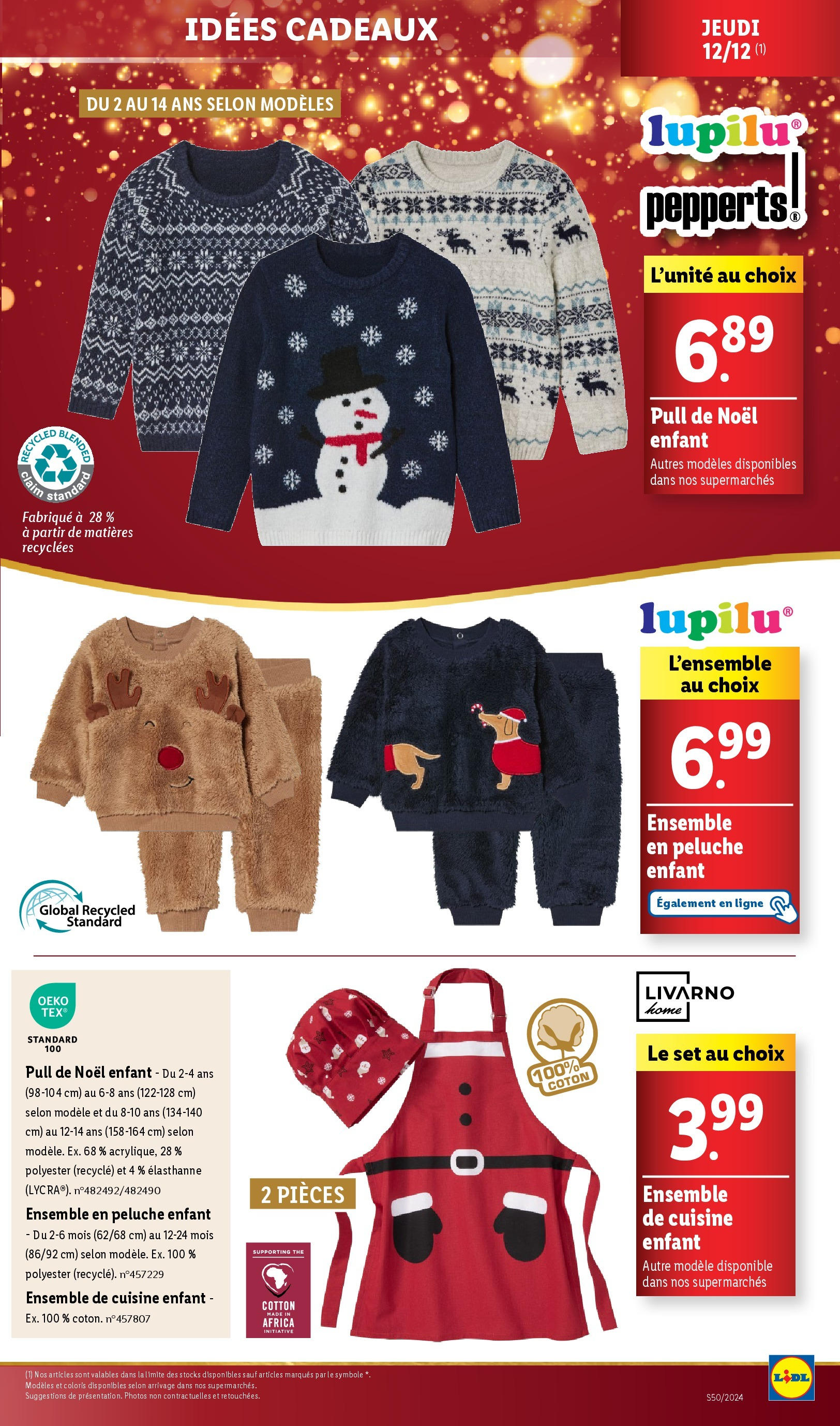 Catalogue LIDL du 11/12/2024 | Promo prospectus en ligne | Page: 11 | Produits: Coton, Peluche, Pull, Thé