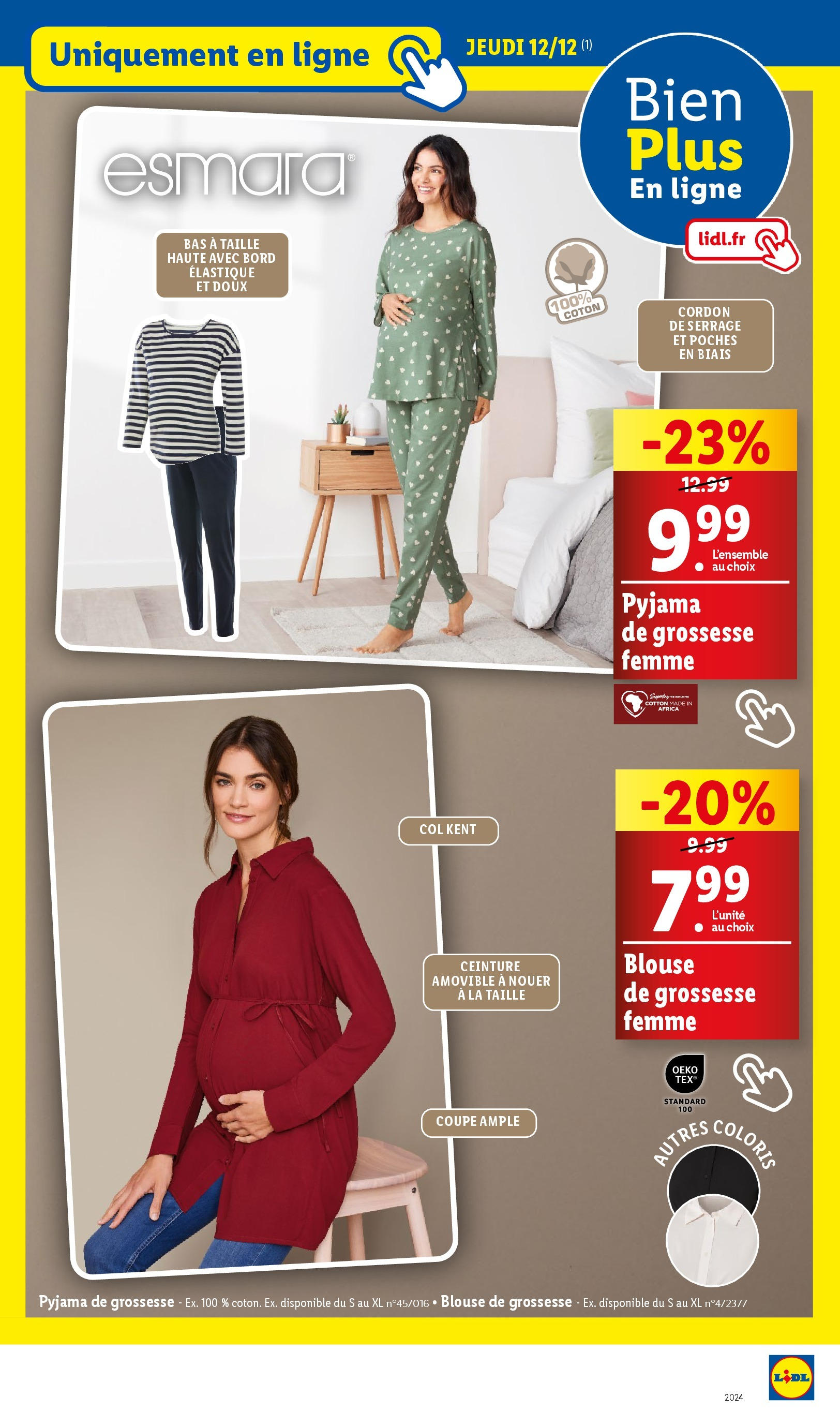 Catalogue LIDL du 11/12/2024 | Promo prospectus en ligne | Page: 17 | Produits: Ceinture, Coton, Blouse, Pyjama