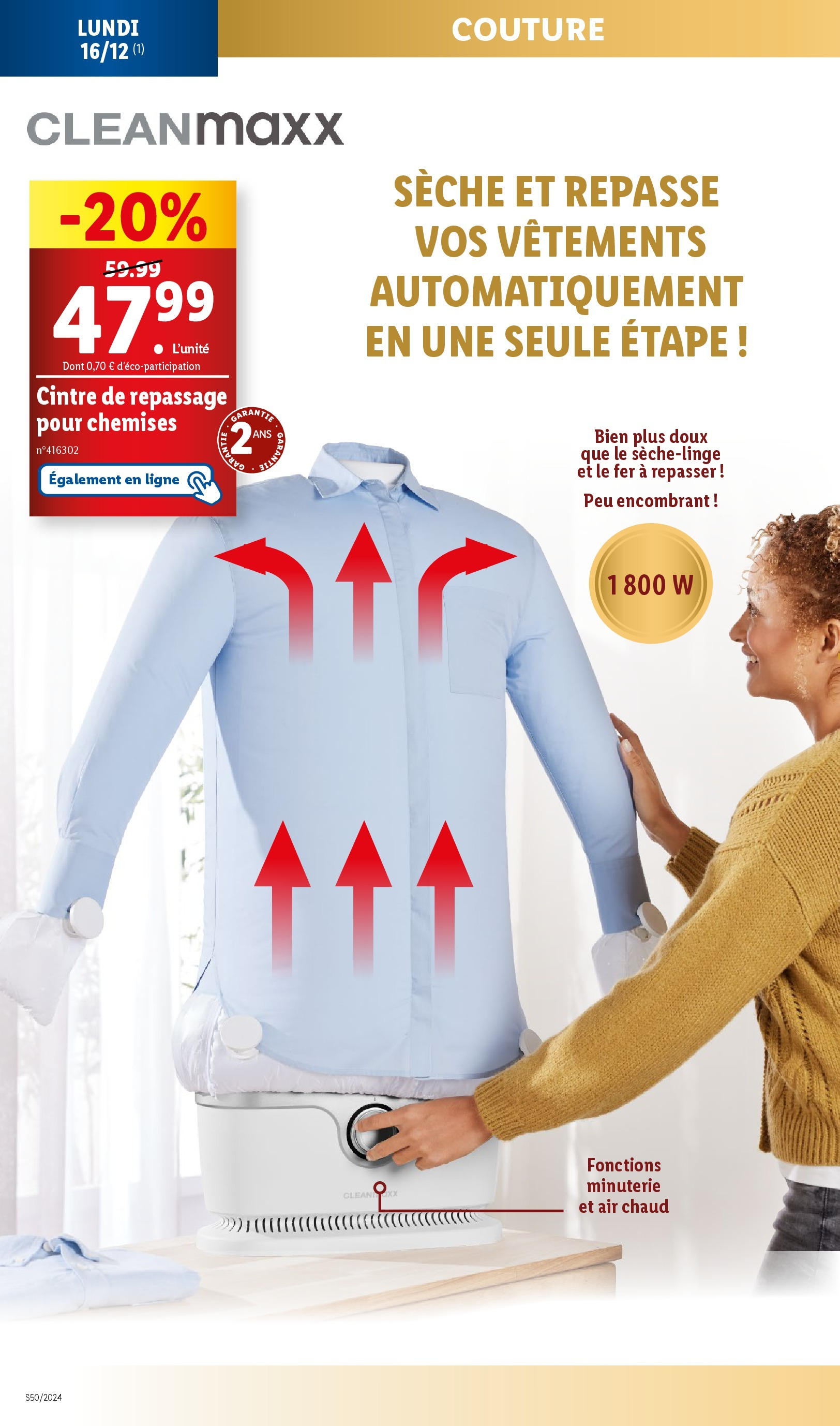 Catalogue LIDL du 11/12/2024 | Promo prospectus en ligne | Page: 24 | Produits: Fer à repasser, Cintre, Vêtements