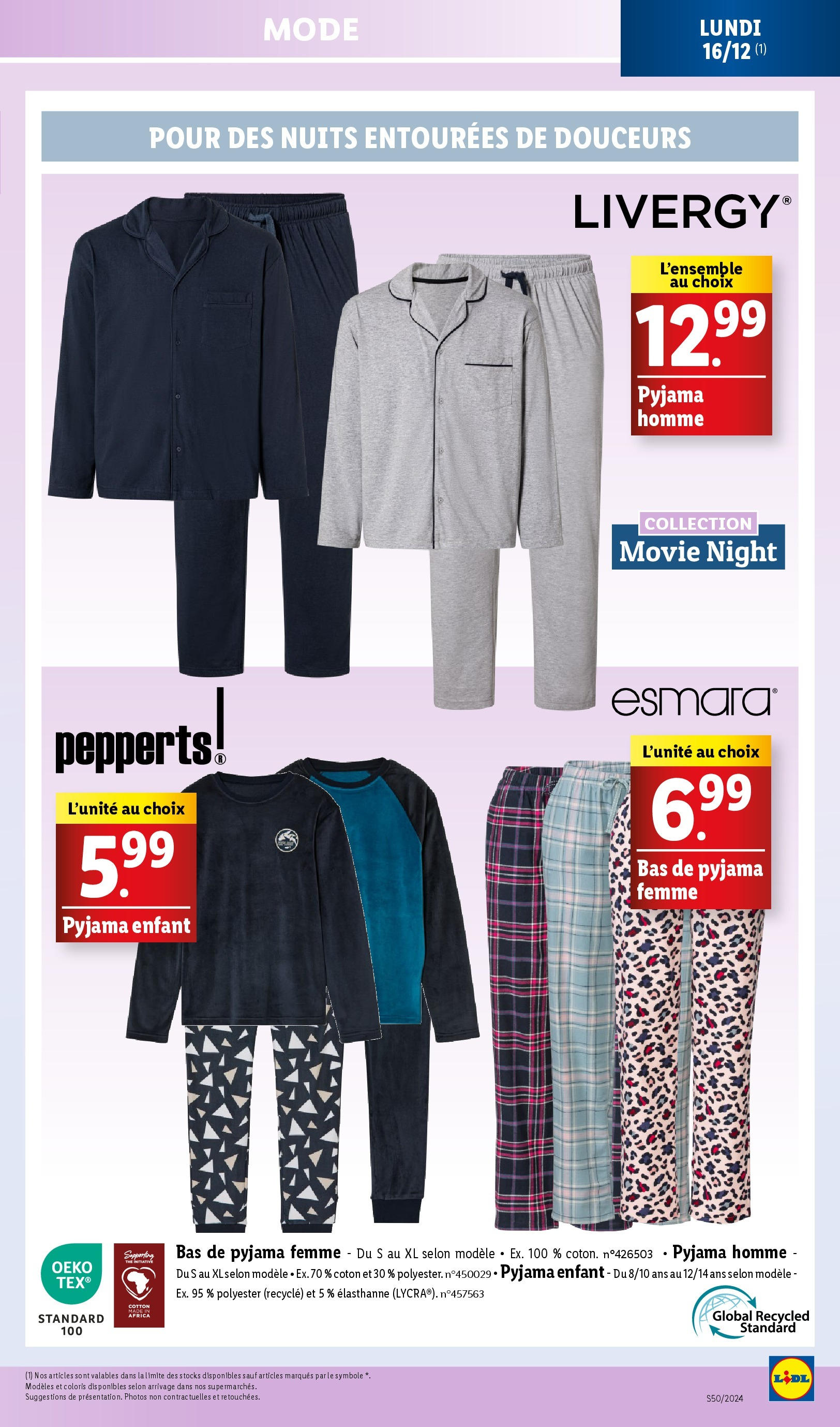 Catalogue LIDL du 11/12/2024 | Promo prospectus en ligne | Page: 27 | Produits: Coton, Pyjama femme, Pyjama