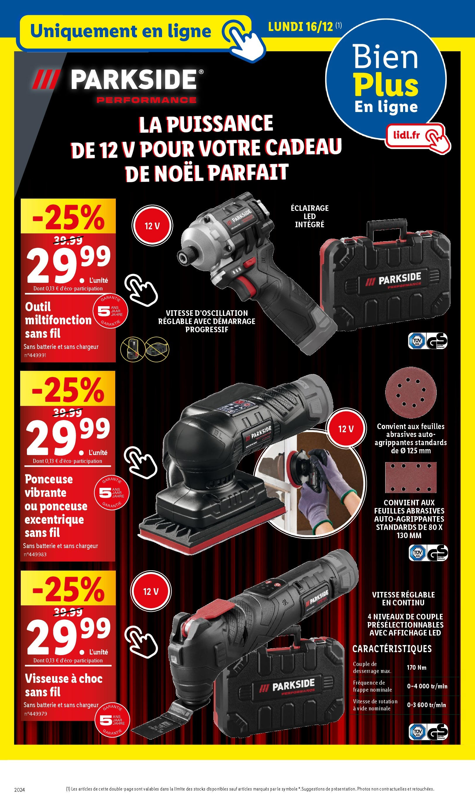 Catalogue LIDL du 11/12/2024 | Promo prospectus en ligne | Page: 40 | Produits: Ponceuse, Batterie