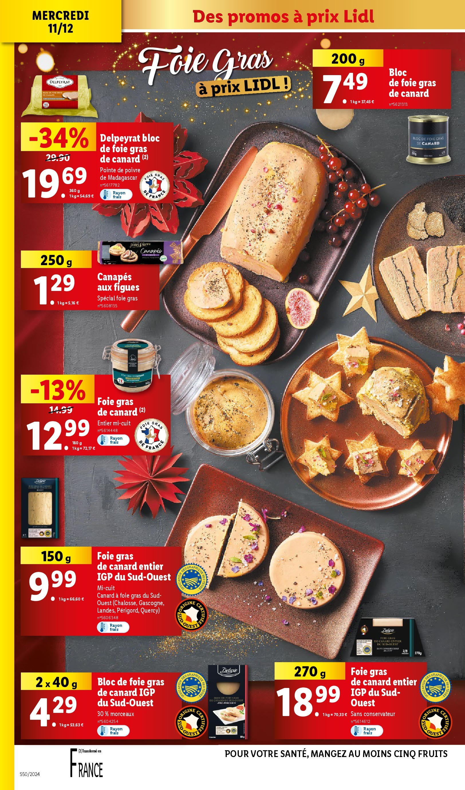 Catalogue LIDL du 10/12/2024 | Promo prospectus en ligne | Page: 10 | Produits: Gras de canard entier, Foie gras de canard entier, Poivre, Bloc de foie gras