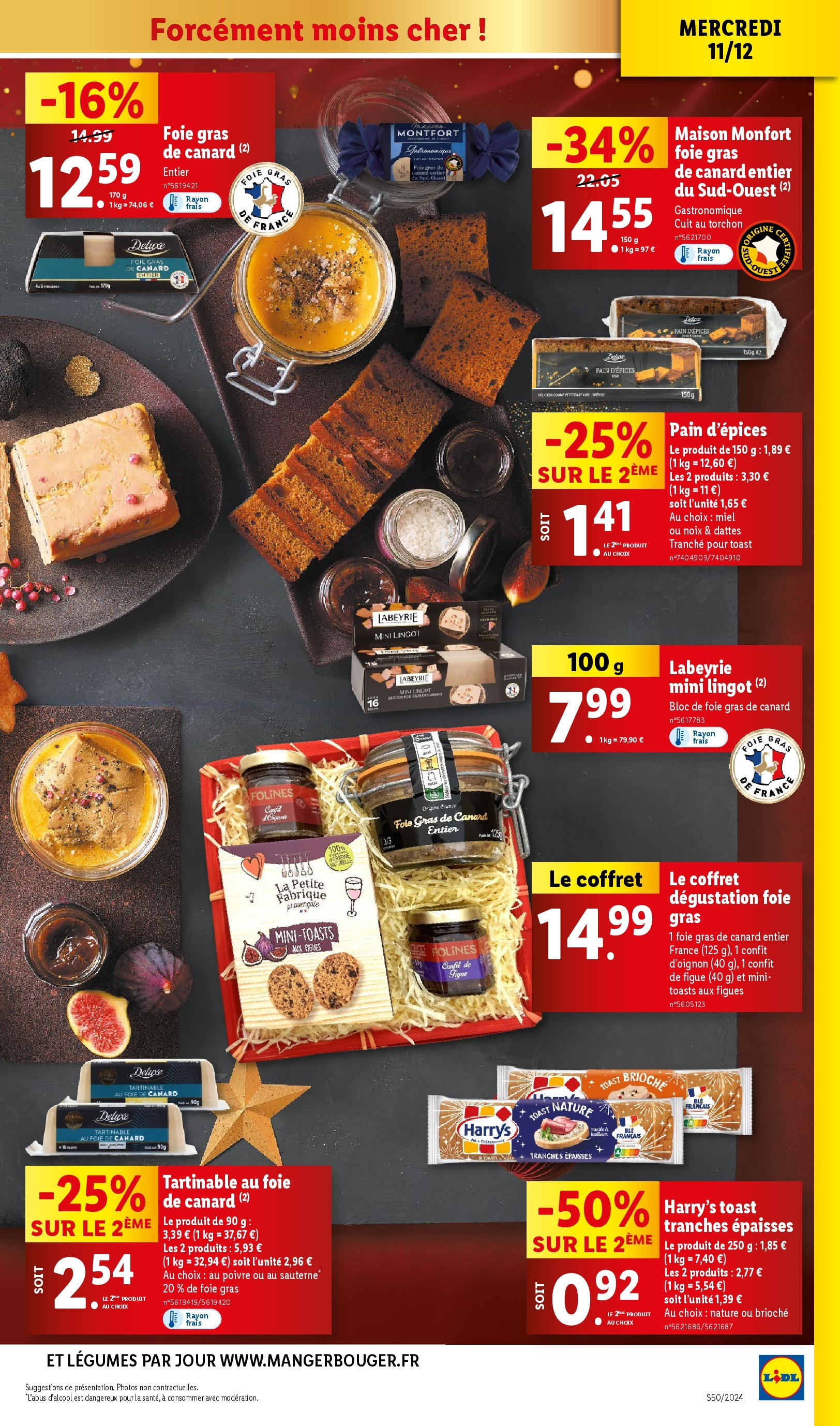 Catalogue LIDL du 10/12/2024 | Promo prospectus en ligne | Page: 11 | Produits: Foie Gras de Canard, Torchon, Poivre, Pain