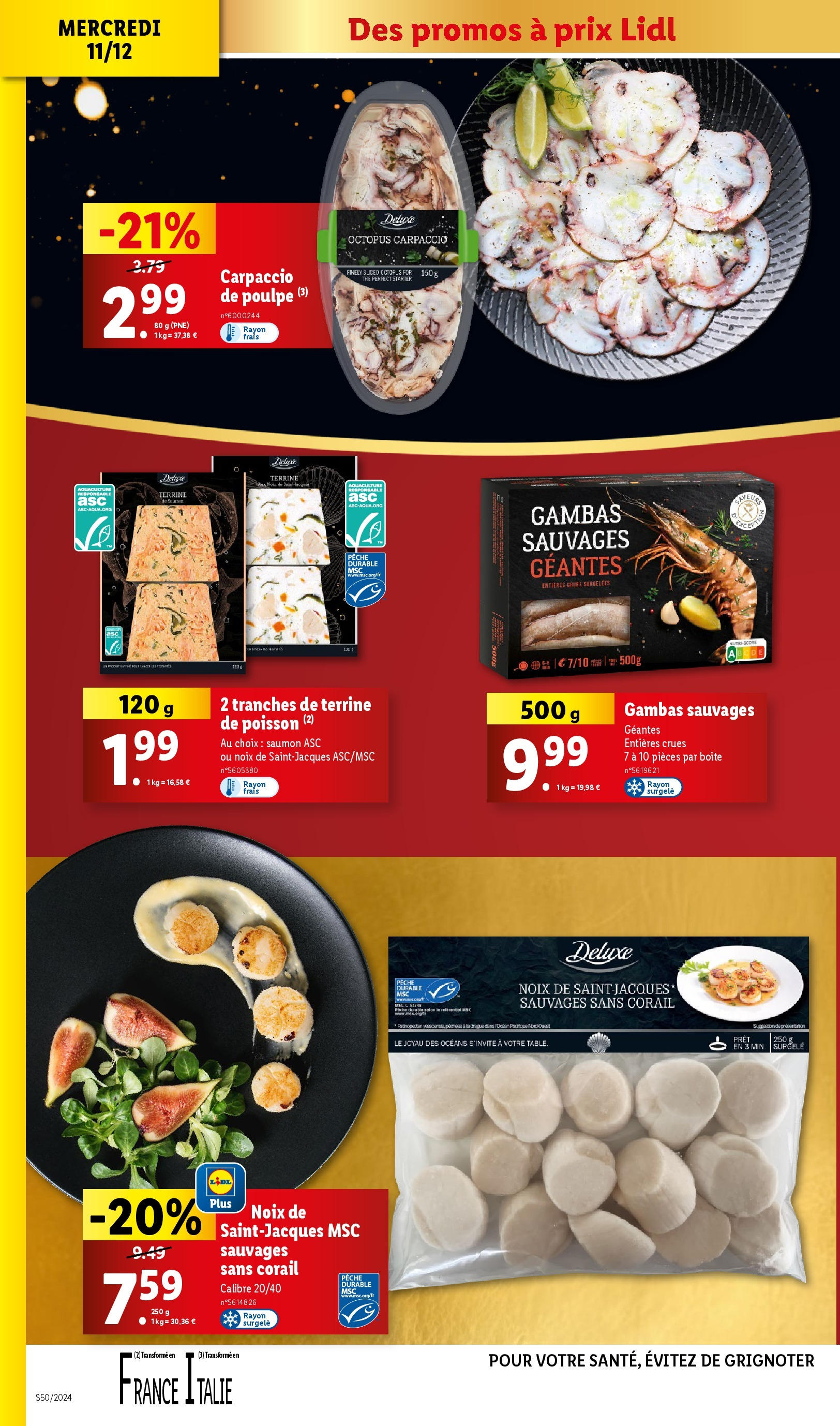 Catalogue LIDL du 10/12/2024 | Promo prospectus en ligne | Page: 14 | Produits: Pêche, Thé, Saumon, Noix