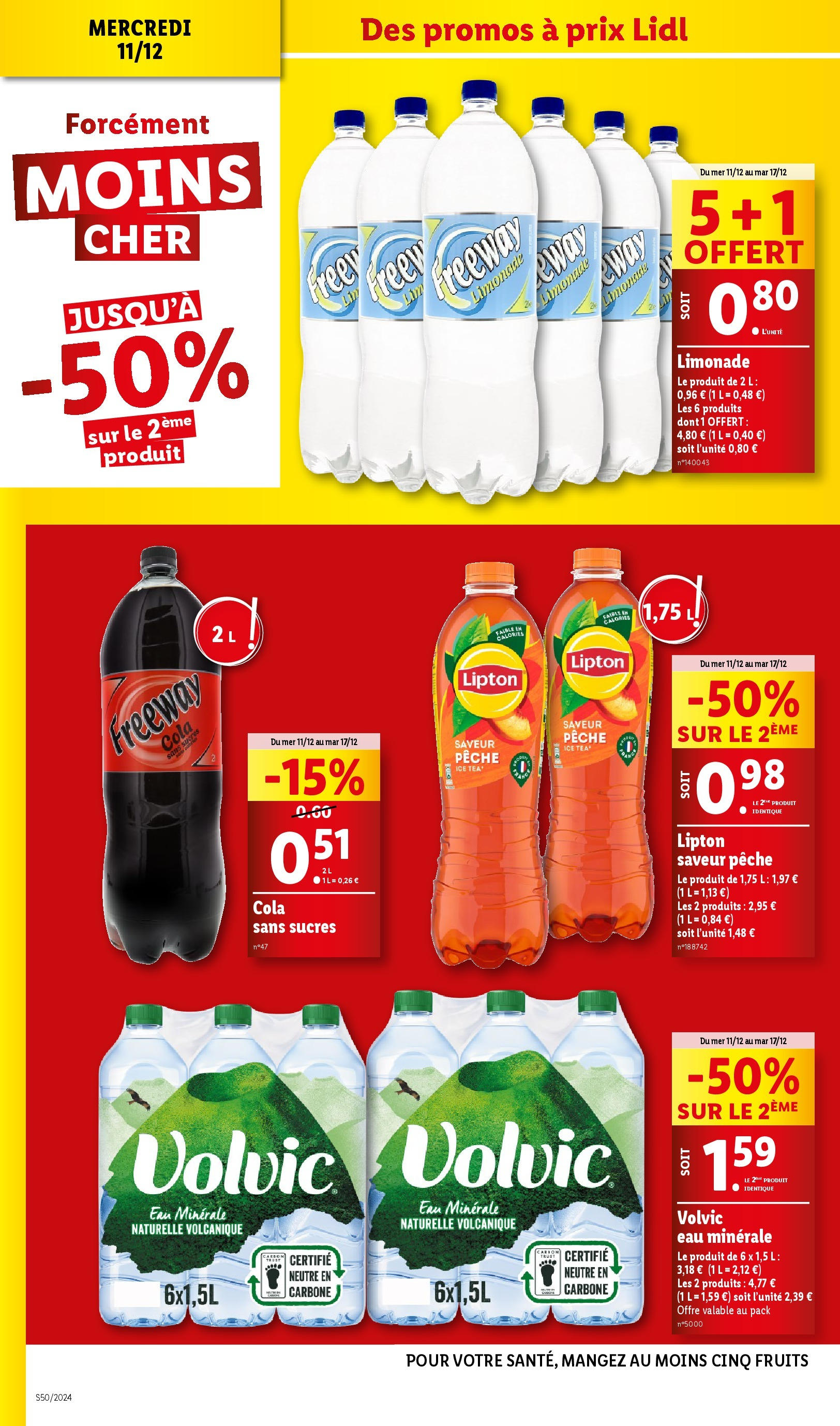 Catalogue LIDL du 10/12/2024 | Promo prospectus en ligne | Page: 28 | Produits: Eau minérale, Pêche, Limonade, Eau minérale naturelle