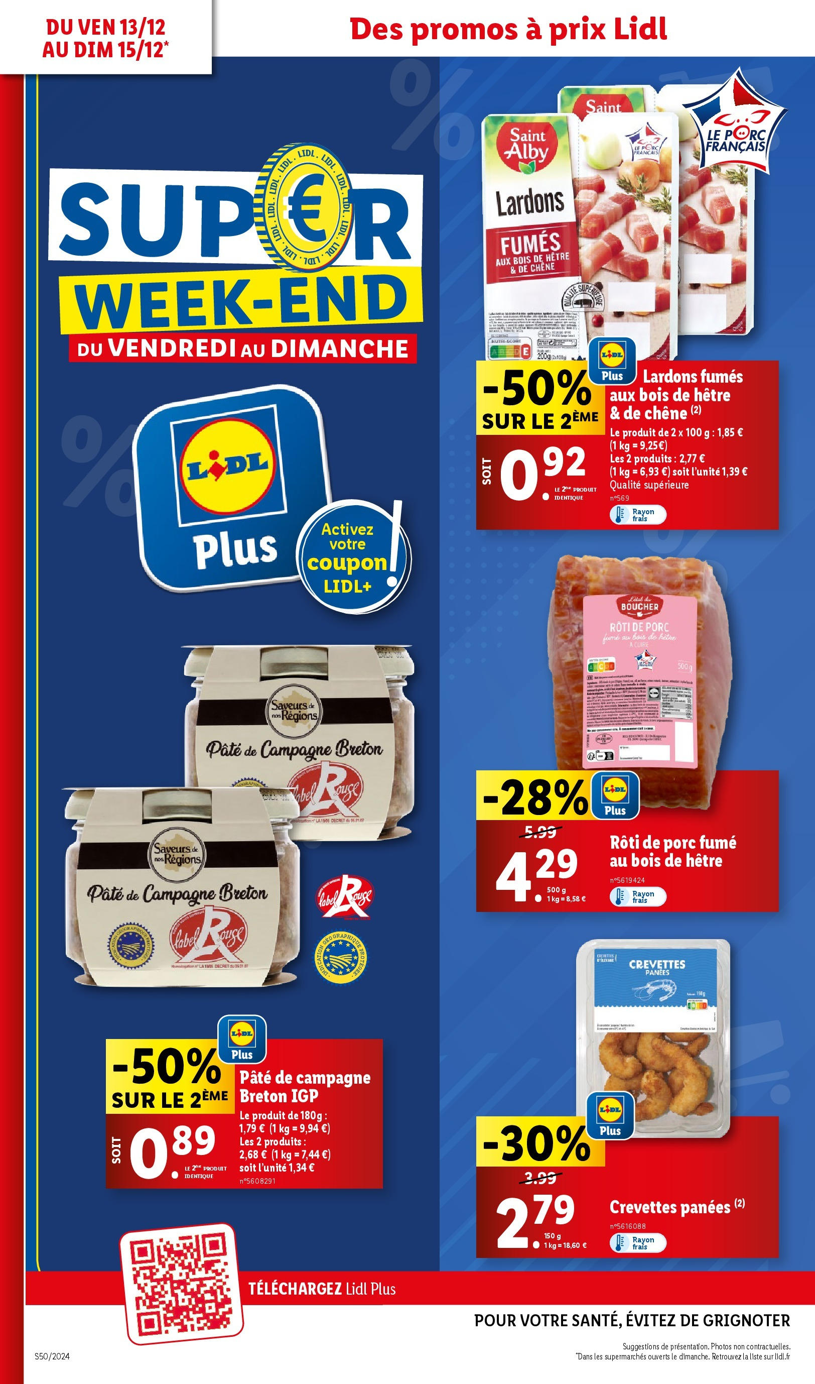 Catalogue LIDL du 10/12/2024 | Promo prospectus en ligne | Page: 84 | Produits: Lardons, Crevettes, Porc