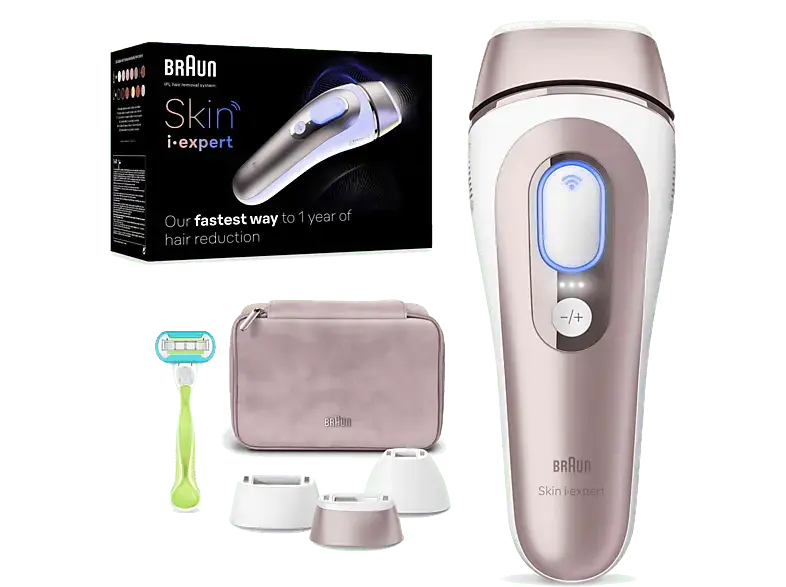 Braun PL7253 i-expert Pro IPL-Haarentfernungsgerät (Rose, mit 3 Aufsätzen, Netzbetrieb)
