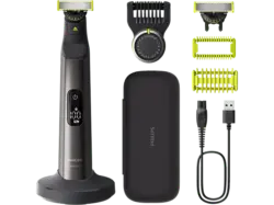 Philips QP6652/61 OneBlade Pro 360 Face + Body Barttrimmer, Chromdesign, Akkubetrieb