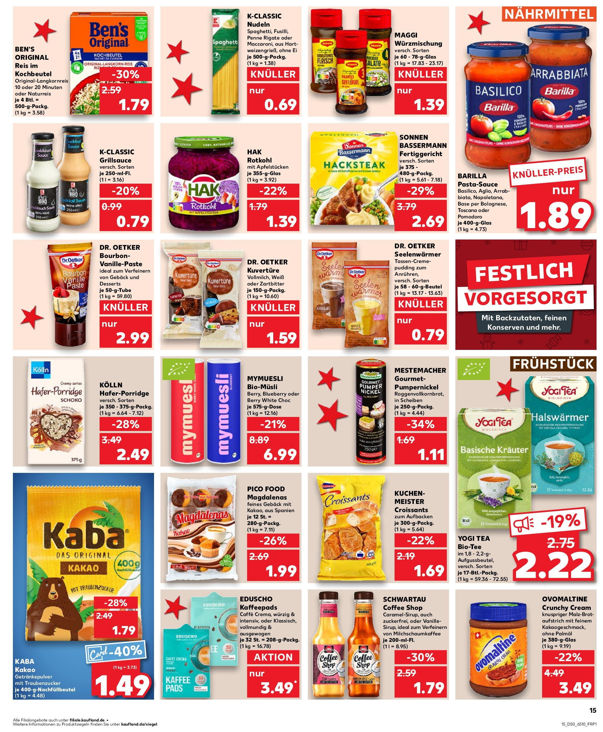 Kaufland - Kaufland: Wochenangebote (ab 11.12.2024) » Angebote Online zum Blättern | Seite: 15 | Produkte: Kaffeepads, Kaffee, Bourbon, Kuchen