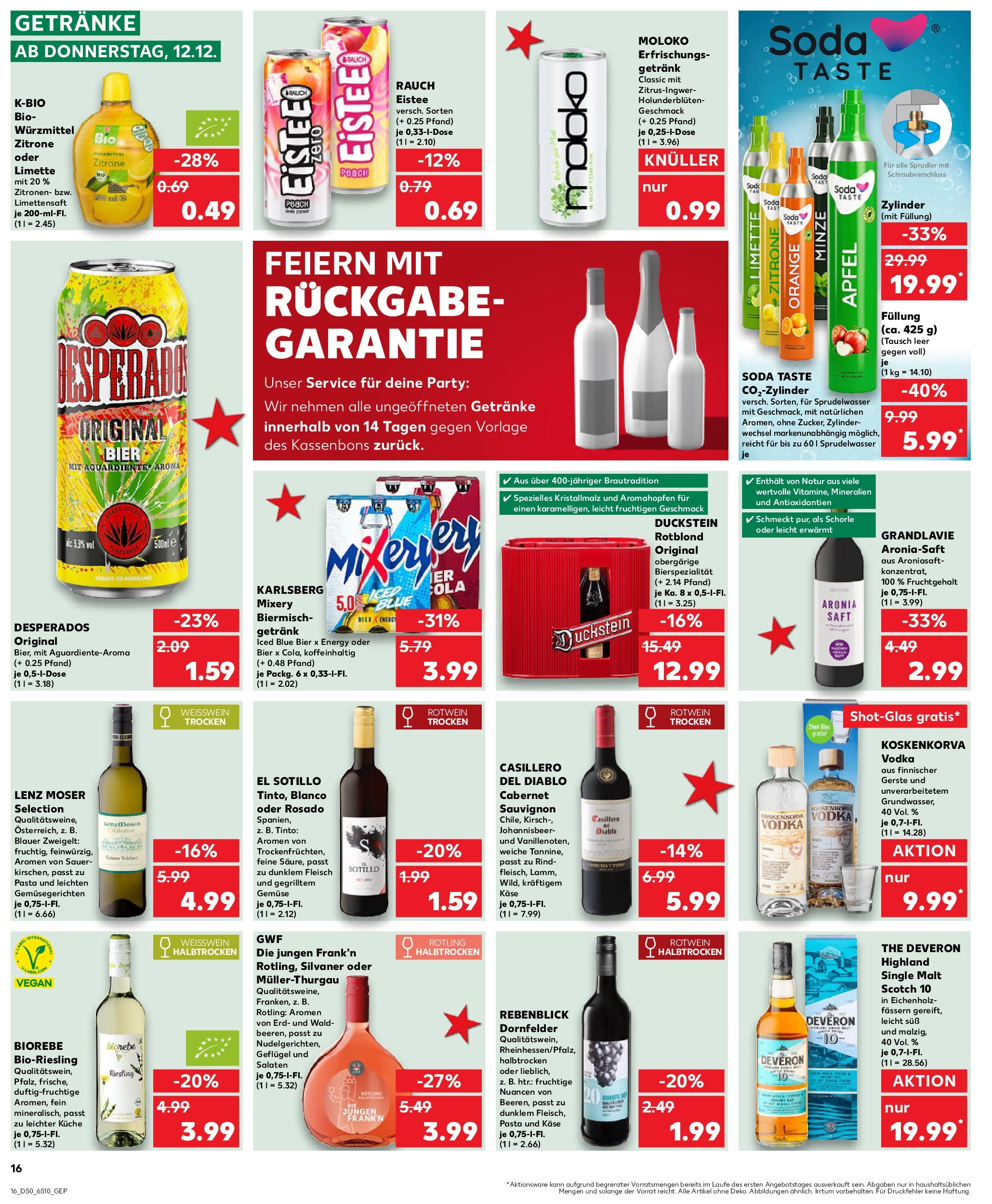 Kaufland - Kaufland: Wochenangebote (ab 11.12.2024) » Angebote Online zum Blättern | Seite: 16 | Produkte: Weißwein, Äpfel, Limette, Zitronen