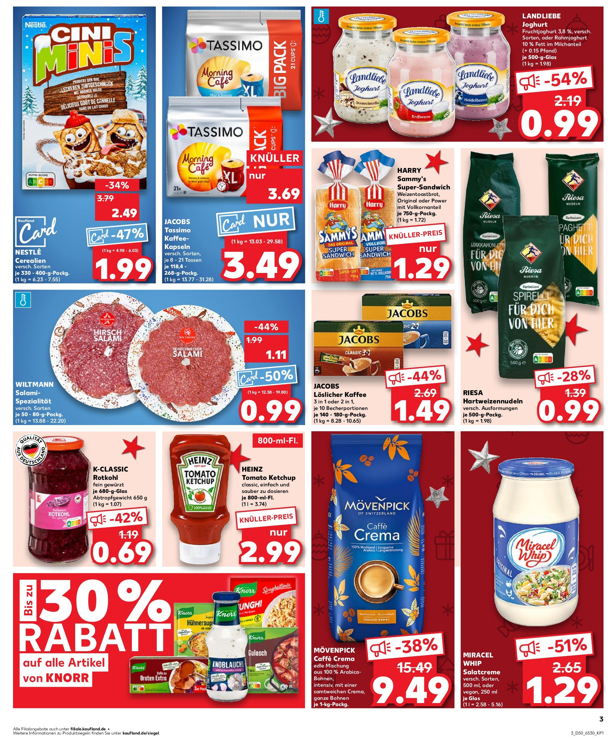 Kaufland - Kaufland: Wochenangebote (ab 11.12.2024) » Angebote Online zum Blättern | Seite: 3 | Produkte: Joghurt, Knorr, Fruchtjoghurt, Salami