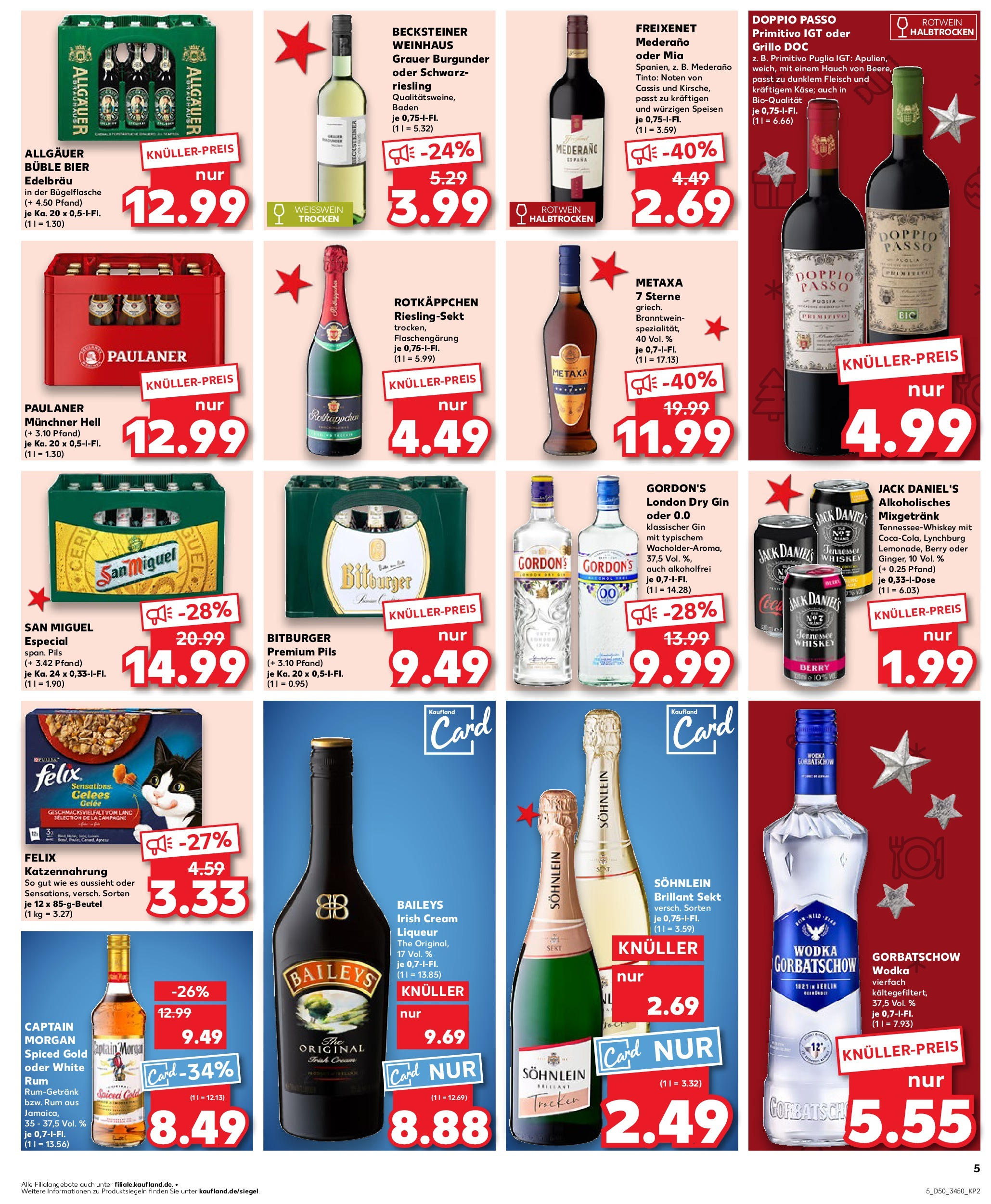 Kaufland - Kaufland: Wochenangebote (ab 11.12.2024) » Angebote Online zum Blättern | Seite: 5 | Produkte: Freixenet, Weißwein, Gin, Whiskey