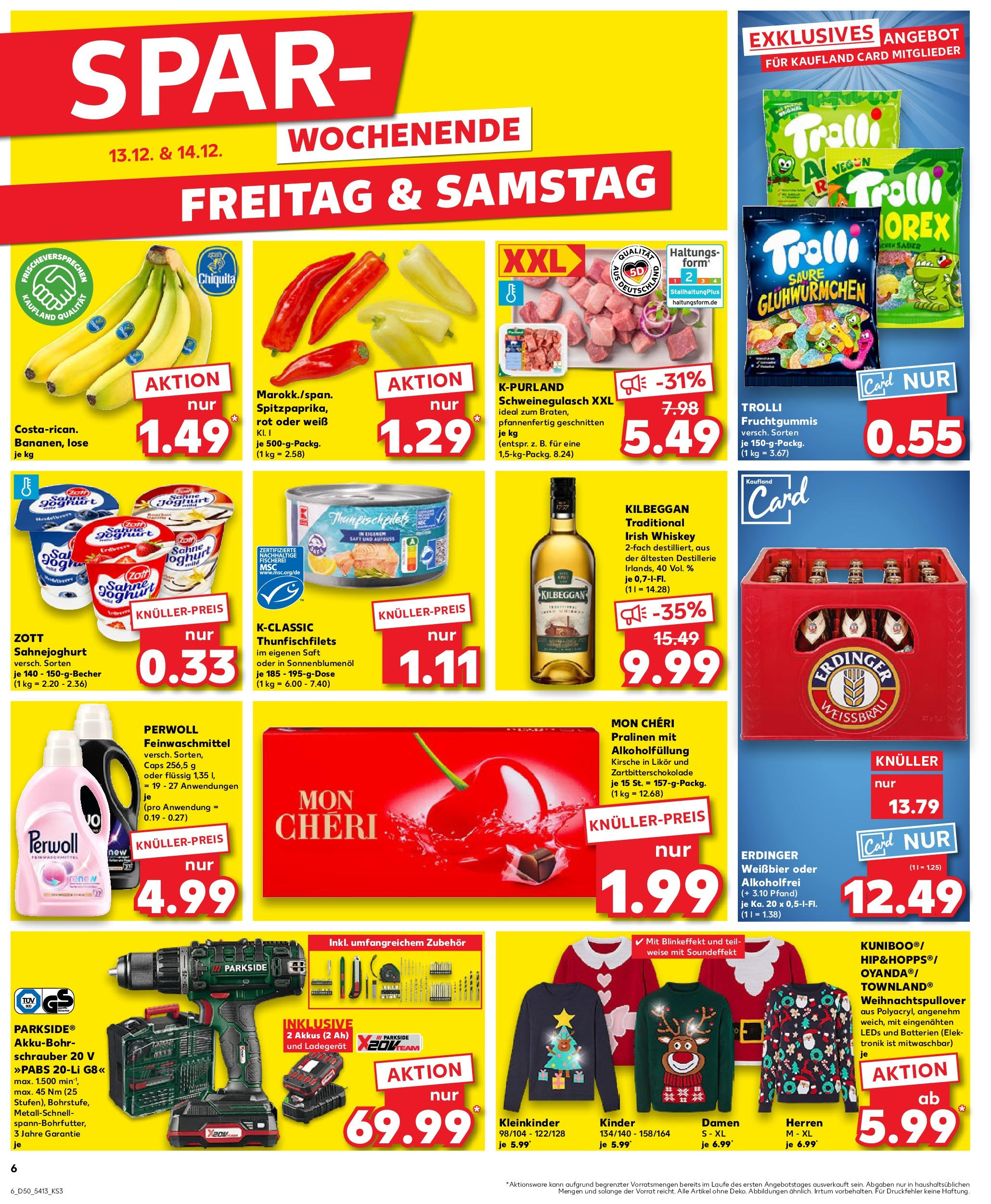 Kaufland - Kaufland: Wochenangebote (ab 11.12.2024) » Angebote Online zum Blättern | Seite: 6 | Produkte: Batterien, Sonnenblumenol, Ladegerät, Mon cheri