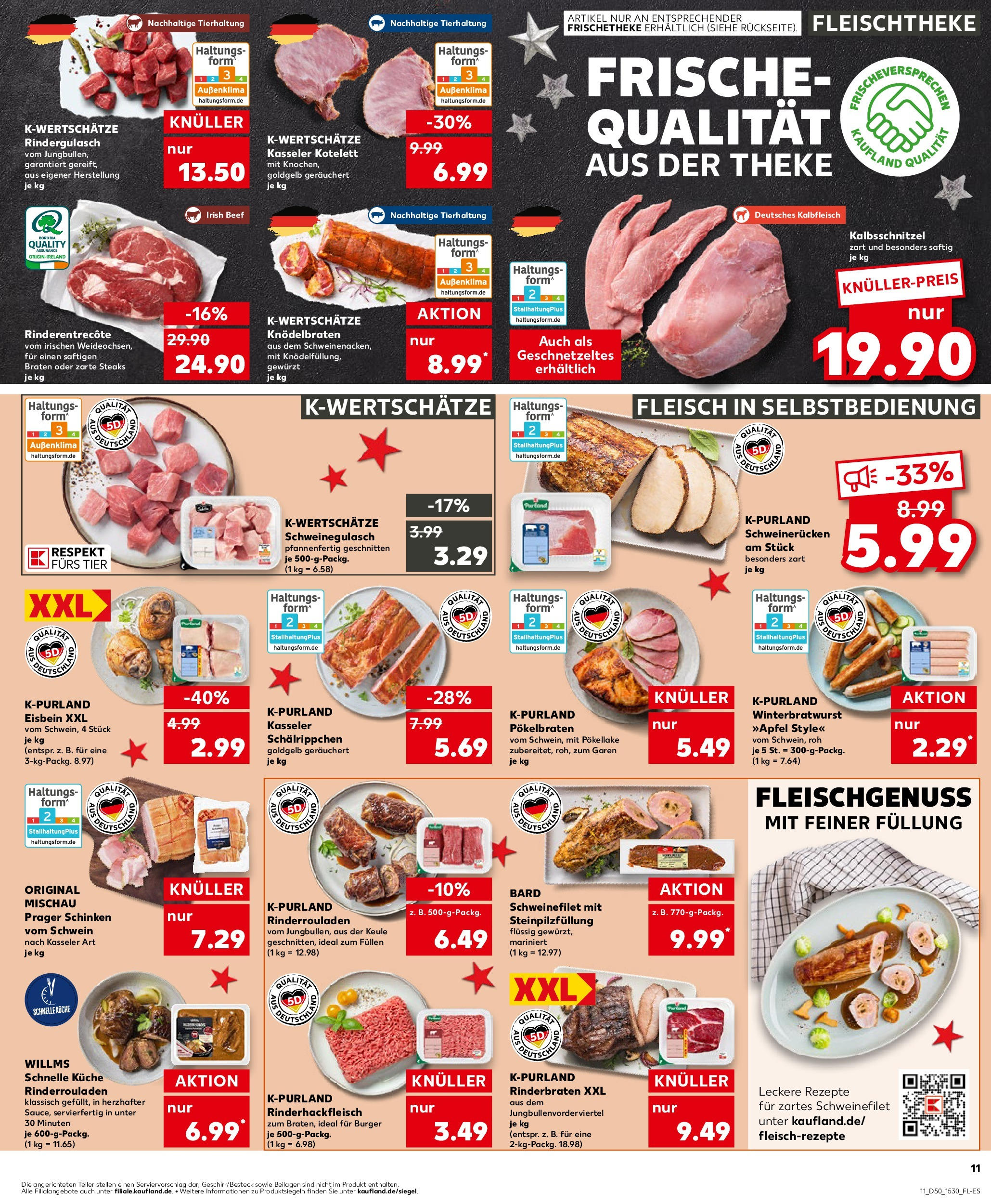 Kaufland - Kaufland: Wochenangebote (ab 11.12.2024) » Angebote Online zum Blättern | Seite: 11 | Produkte: Rinderbraten, Theke, Schweinefilet, Fleisch