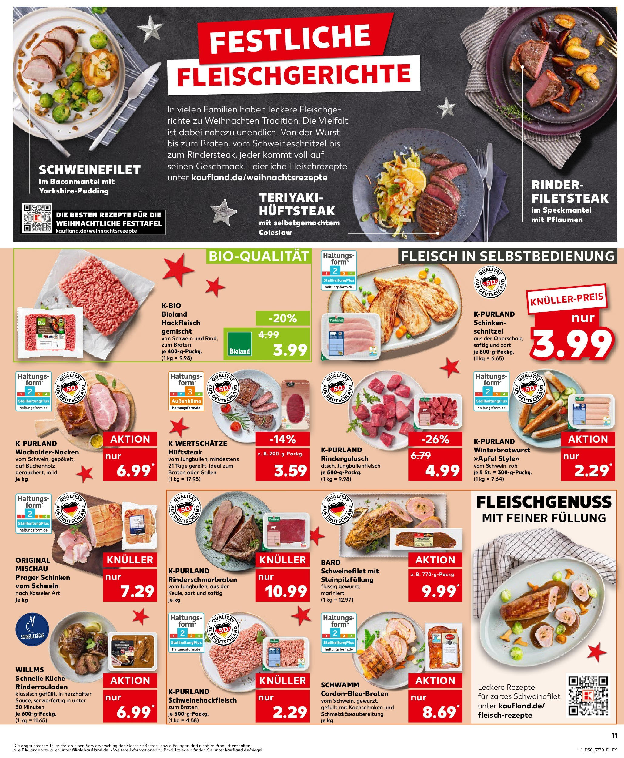 Kaufland - Kaufland: Wochenangebote (ab 11.12.2024) » Angebote Online zum Blättern | Seite: 11 | Produkte: Rindergulasch, Pflaumen, Küche, Schweinefilet