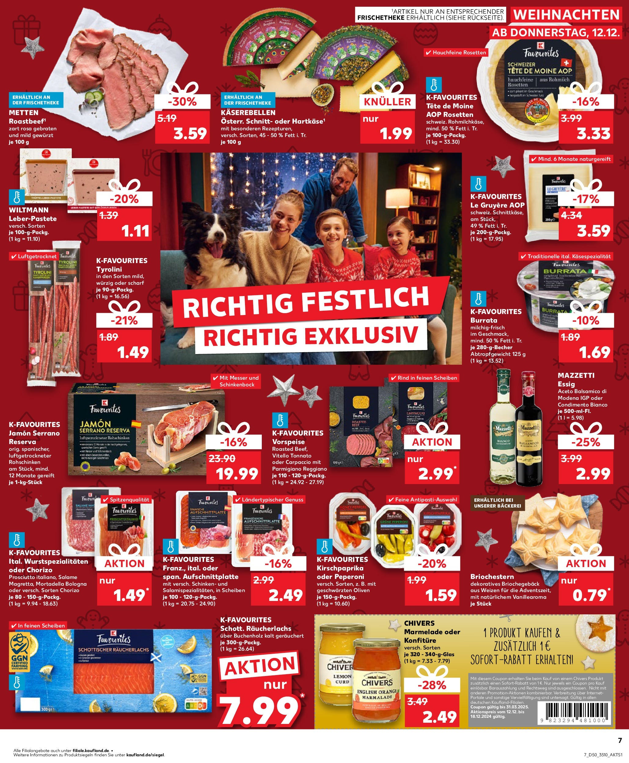 Kaufland - Kaufland: Wochenangebote (ab 11.12.2024) » Angebote Online zum Blättern | Seite: 7 | Produkte: Bäckerei, Balsamico, Essig, Räucherlachs