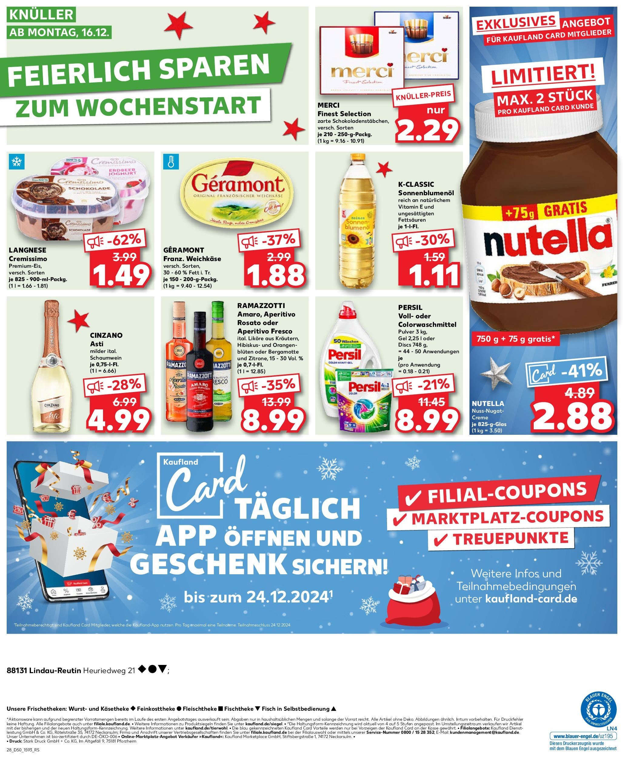 Kaufland - Kaufland: Wochenangebote (ab 11.12.2024) » Angebote Online zum Blättern | Seite: 28 | Produkte: Joghurt, Schokolade, Orangen, Fisch