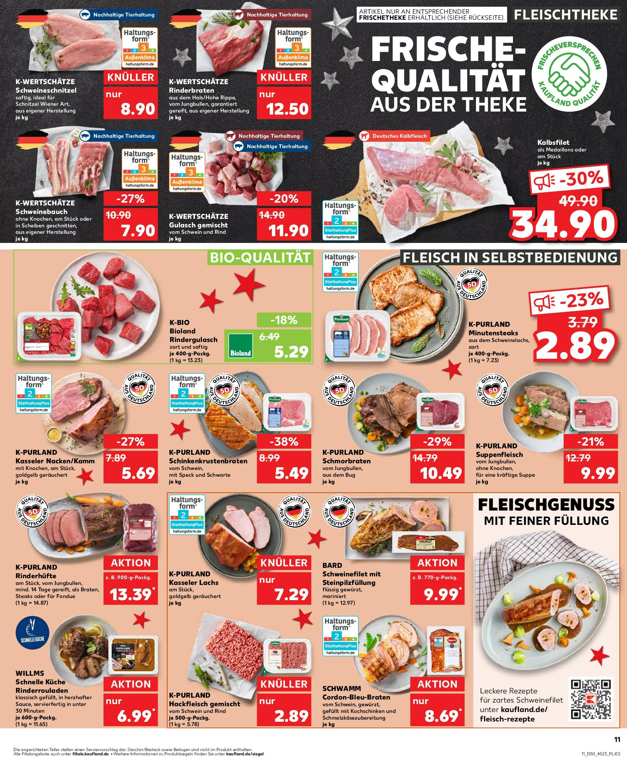 Kaufland - Kaufland: Wochenangebote (ab 11.12.2024) » Angebote Online zum Blättern | Seite: 11 | Produkte: Rinderbraten, Schweinebauch, Suppenfleisch, Fleisch