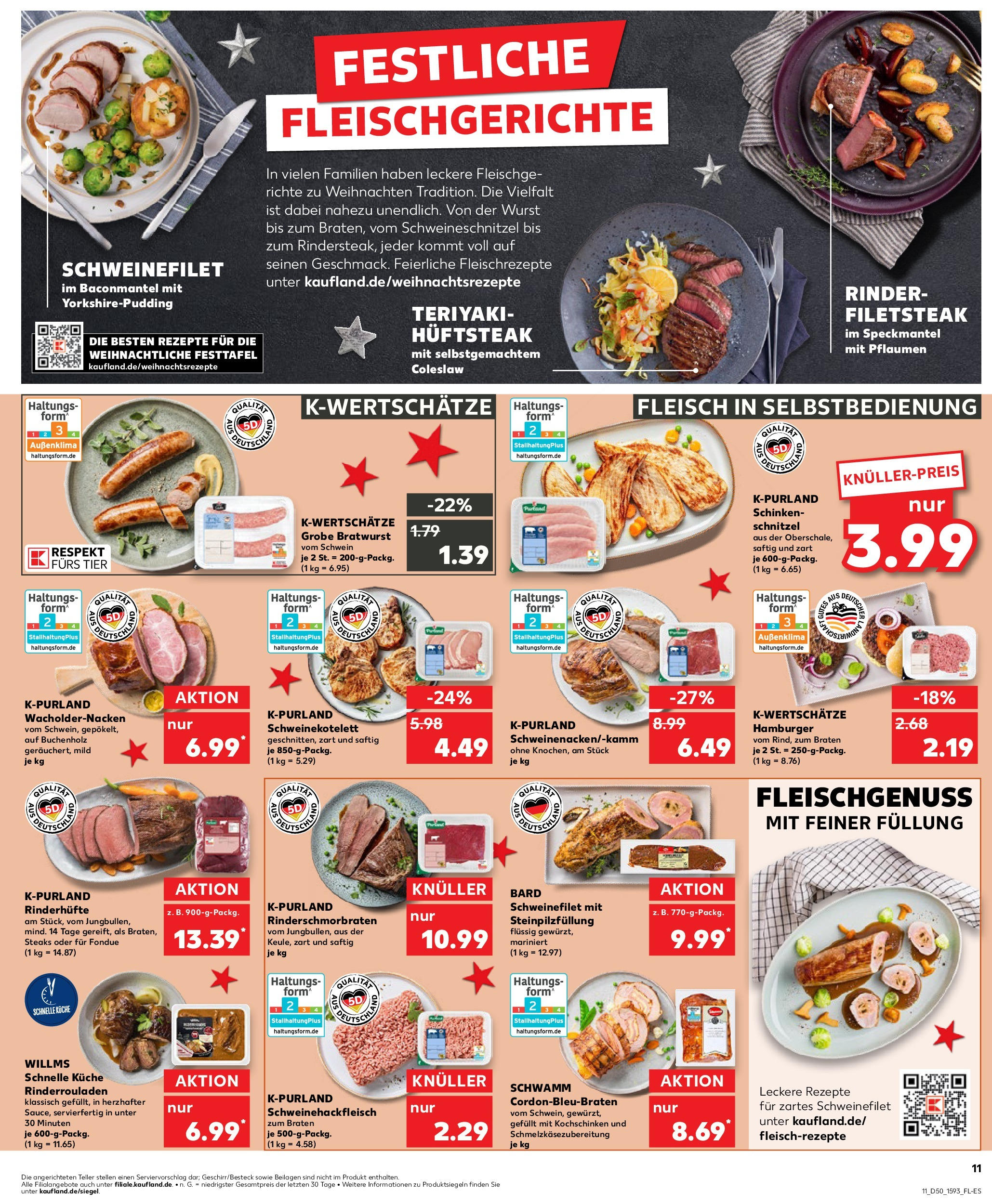 Kaufland - Kaufland: Wochenangebote (ab 11.12.2024) » Angebote Online zum Blättern | Seite: 11 | Produkte: Rinderrouladen, Küche, Fondue, Fleisch