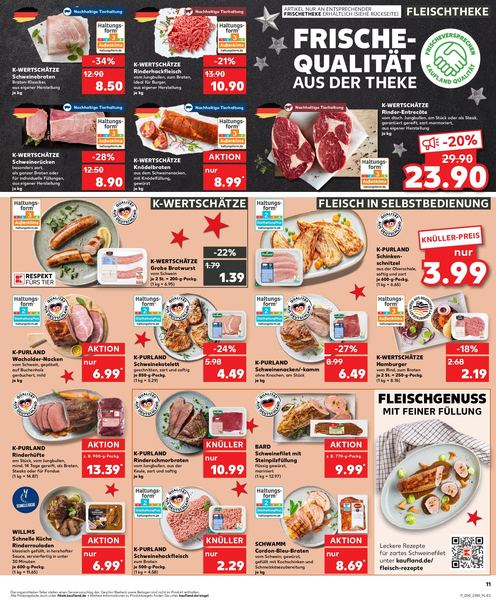 Kaufland - Kaufland: Wochenangebote (ab 11.12.2024) » Angebote Online zum Blättern | Seite: 11 | Produkte: Theke, Schweinerucken, Fondue, Fleisch