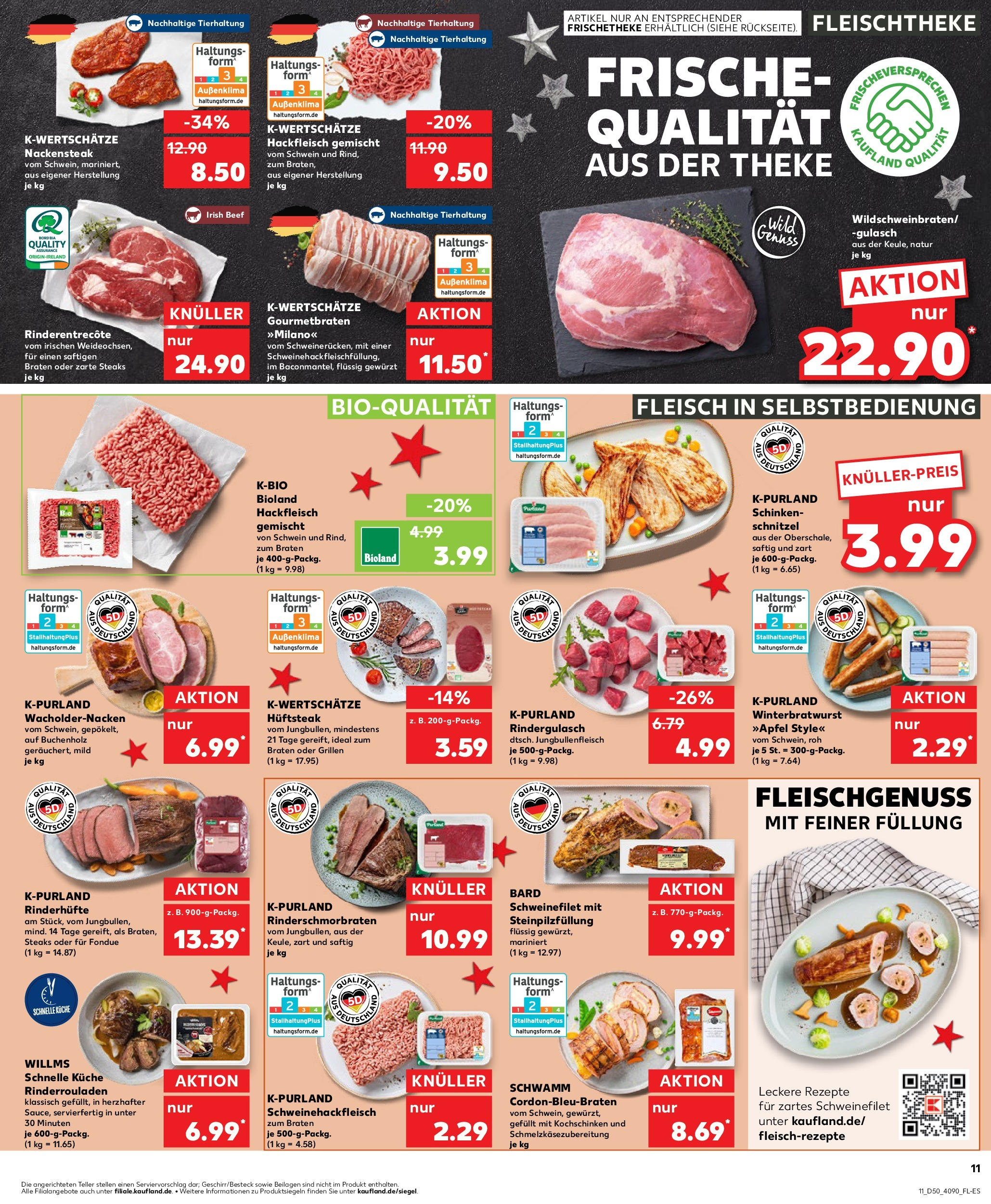 Kaufland - Kaufland: Wochenangebote (ab 11.12.2024) » Angebote Online zum Blättern | Seite: 11 | Produkte: Rinderrouladen, Theke, Küche, Fleisch