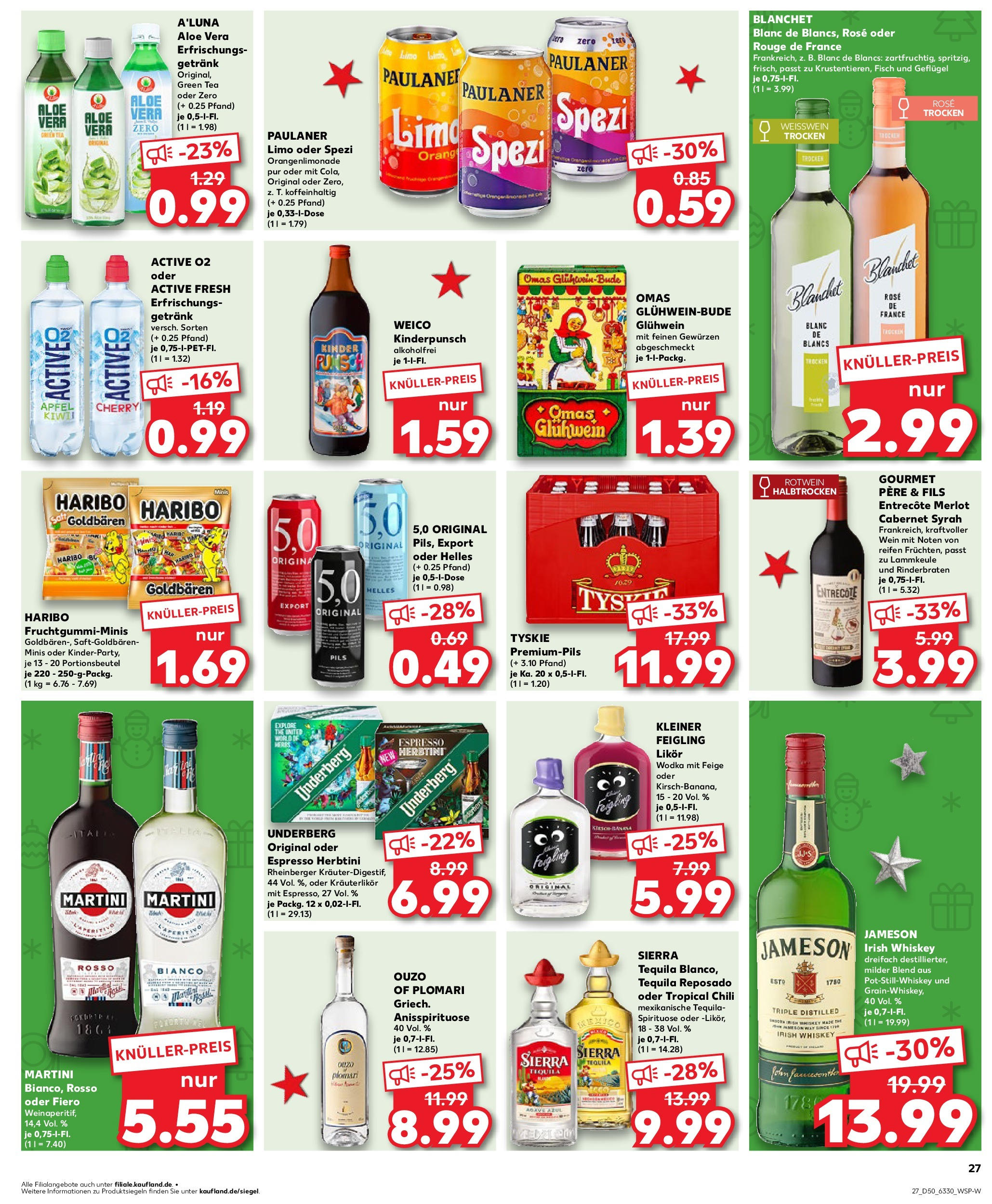 Kaufland - Kaufland: Wochenangebote (ab 11.12.2024) » Angebote Online zum Blättern | Seite: 27 | Produkte: Ouzo, Chili, Wein, Underberg