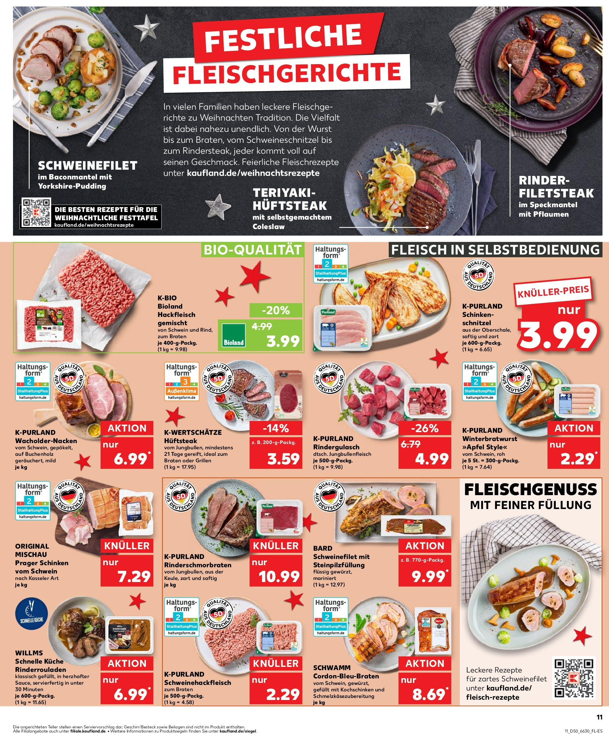 Kaufland - Kaufland: Wochenangebote (ab 11.12.2024) » Angebote Online zum Blättern | Seite: 11 | Produkte: Pflaumen, Schnitzel, Wurst, Fleisch