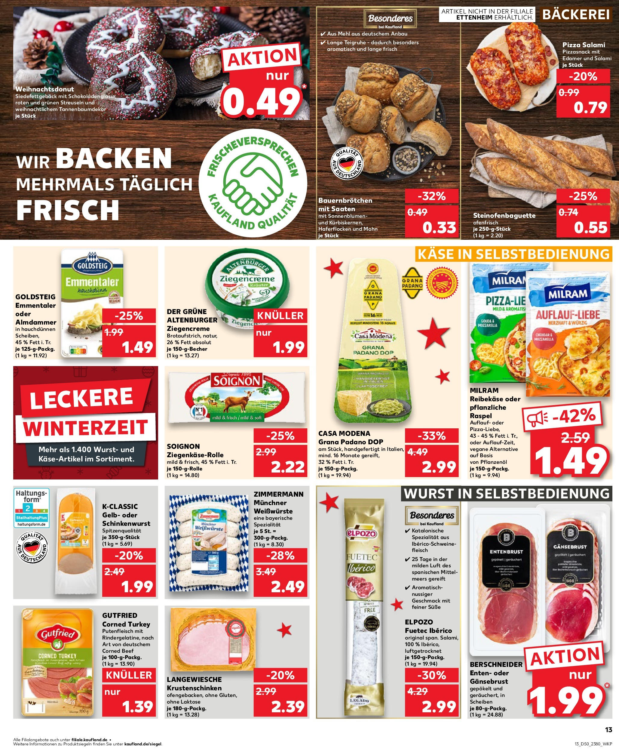 Kaufland - Kaufland: Wochenangebote (ab 11.12.2024) » Angebote Online zum Blättern | Seite: 13 | Produkte: Mehl, Edamer, Pizza, Fleisch