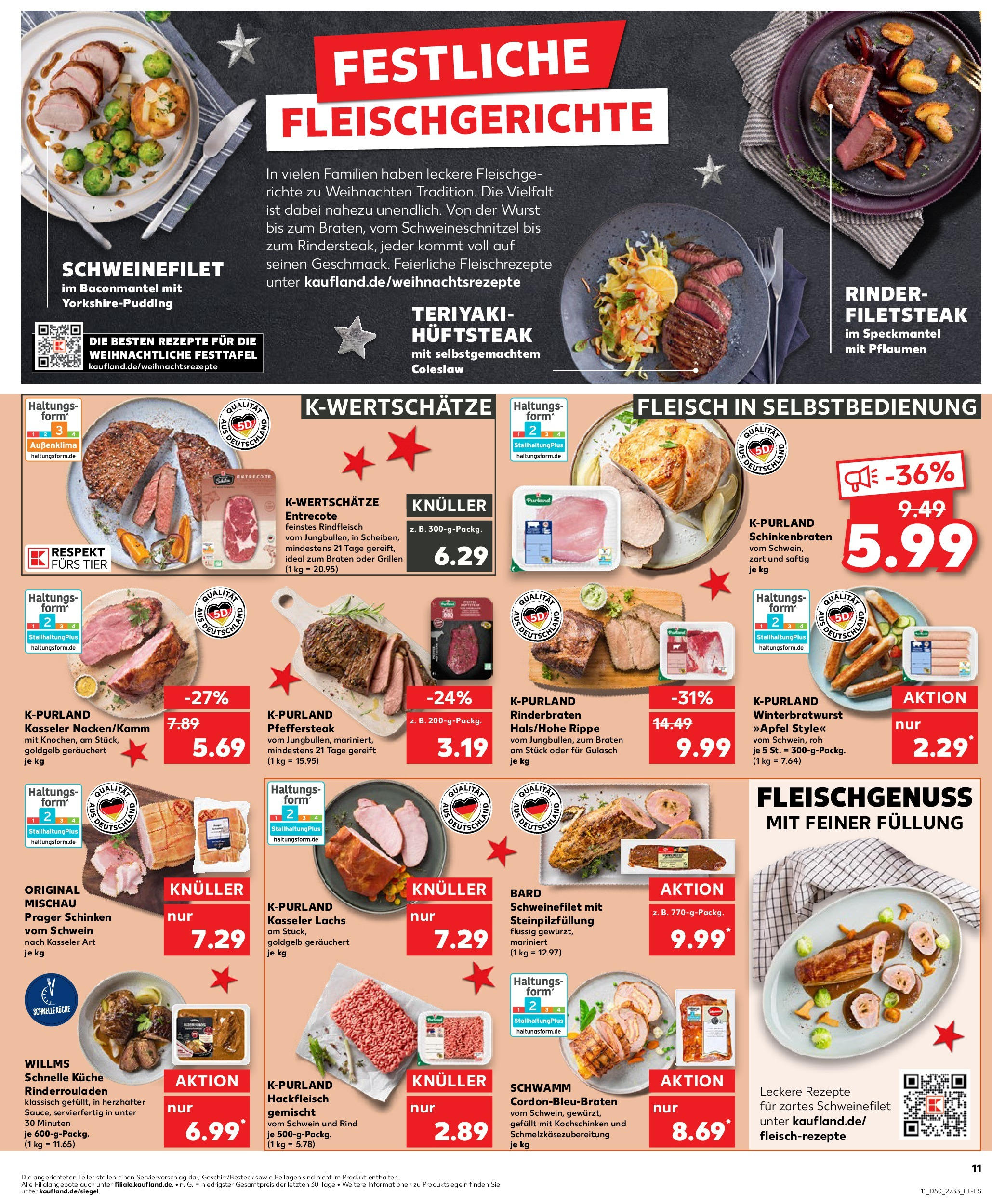 Kaufland - Kaufland: Wochenangebote (ab 11.12.2024) » Angebote Online zum Blättern | Seite: 11 | Produkte: Pflaumen, Lachs, Schinken, Rindfleisch