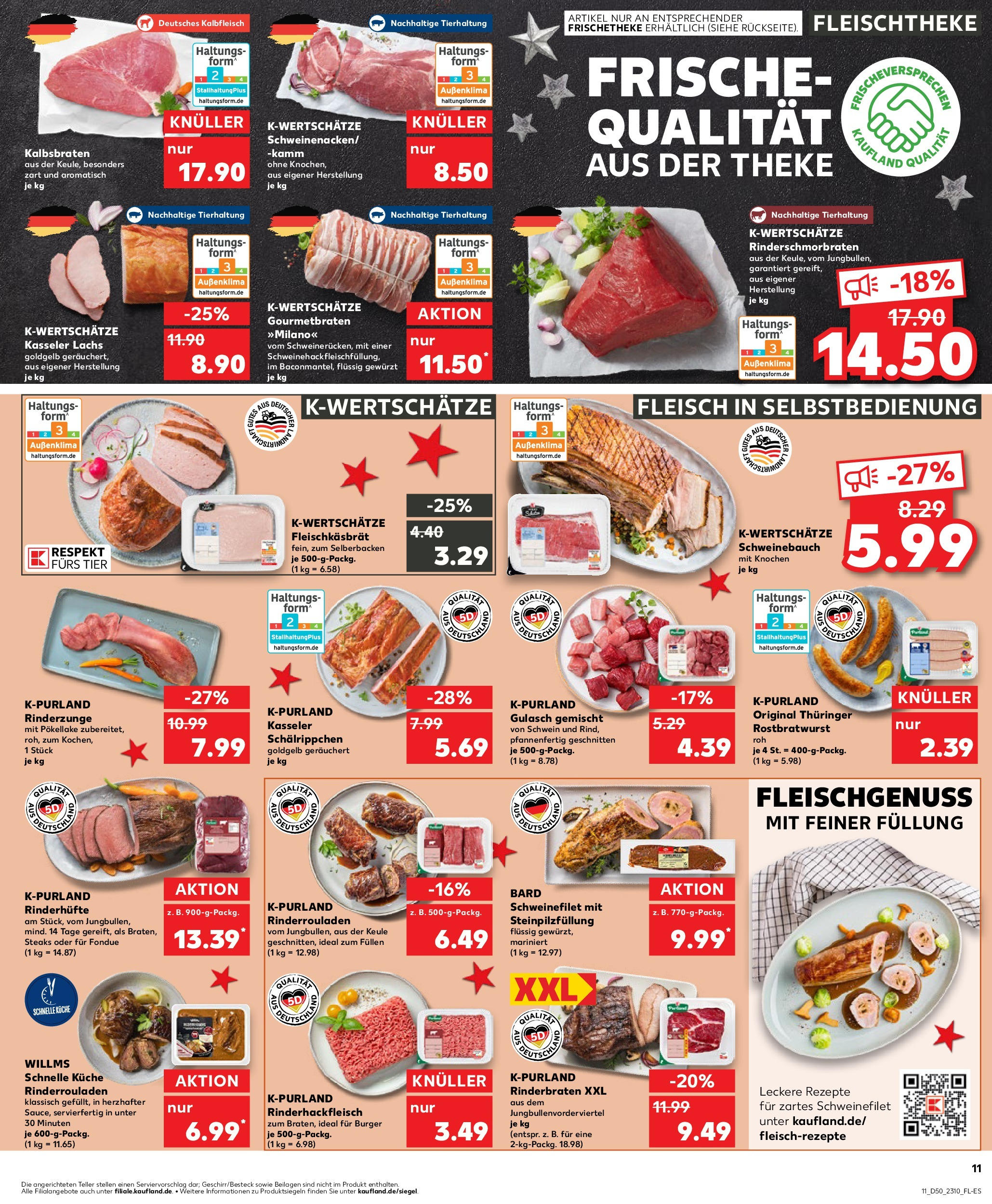 Kaufland - Kaufland: Wochenangebote (ab 11.12.2024) » Angebote Online zum Blättern | Seite: 11 | Produkte: Theke, Burger, Gulasch, Fleisch