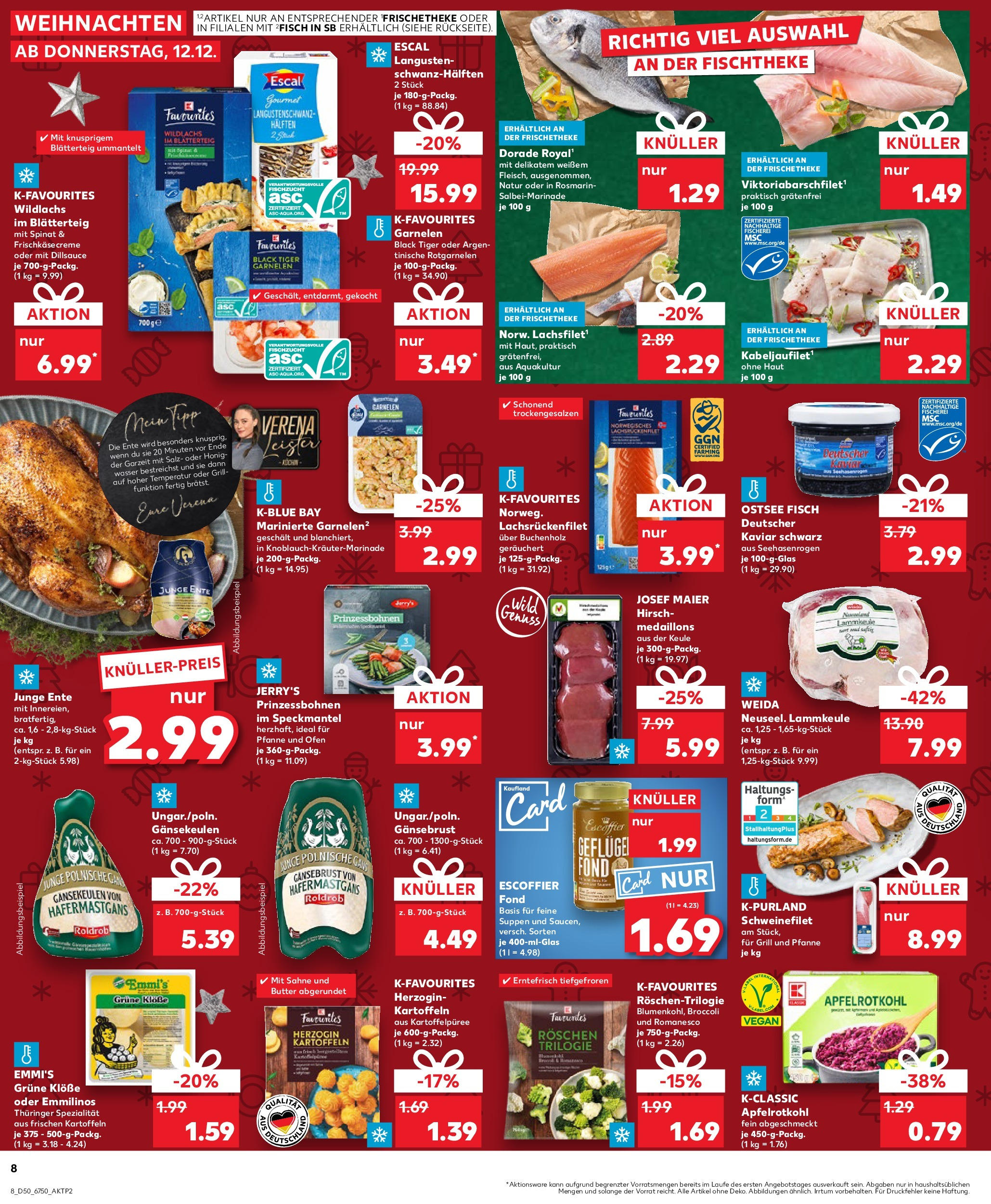 Kaufland - Kaufland: Wochenangebote (ab 11.12.2024) » Angebote Online zum Blättern | Seite: 8 | Produkte: Ofen, Grill, Butter, Sahne