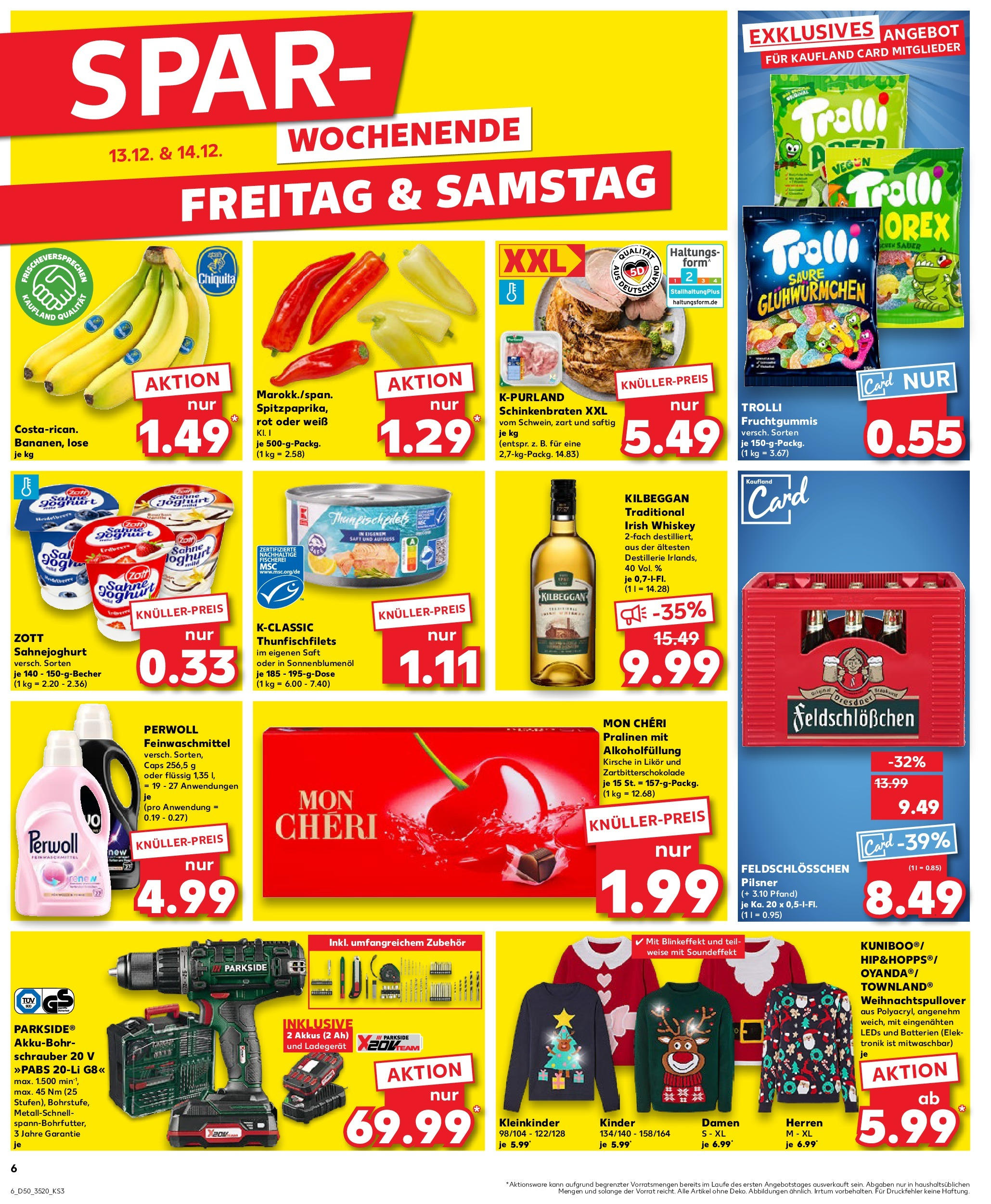 Kaufland - Kaufland: Wochenangebote (ab 11.12.2024) » Angebote Online zum Blättern | Seite: 6 | Produkte: Sonnenblumenol, Likör, Saft, Mon cheri