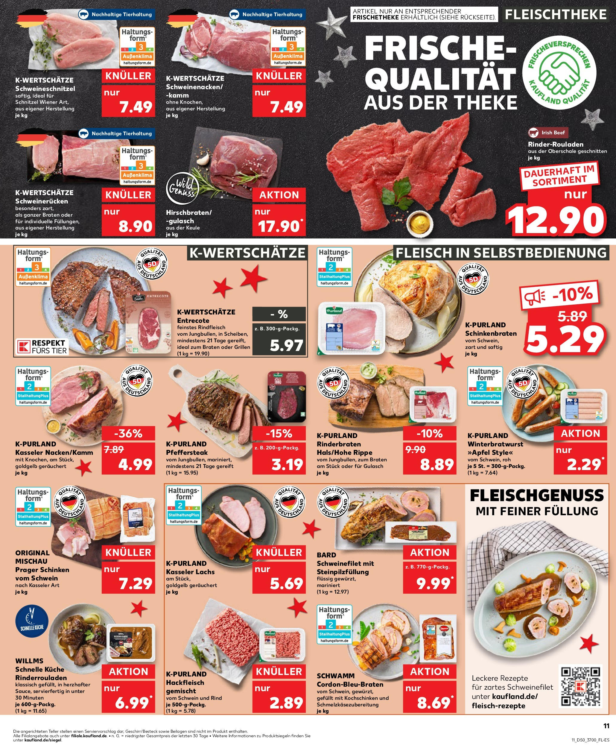 Kaufland - Kaufland: Wochenangebote (ab 11.12.2024) » Angebote Online zum Blättern | Seite: 11 | Produkte: Küche, Entrecote, Lachs, Gulasch