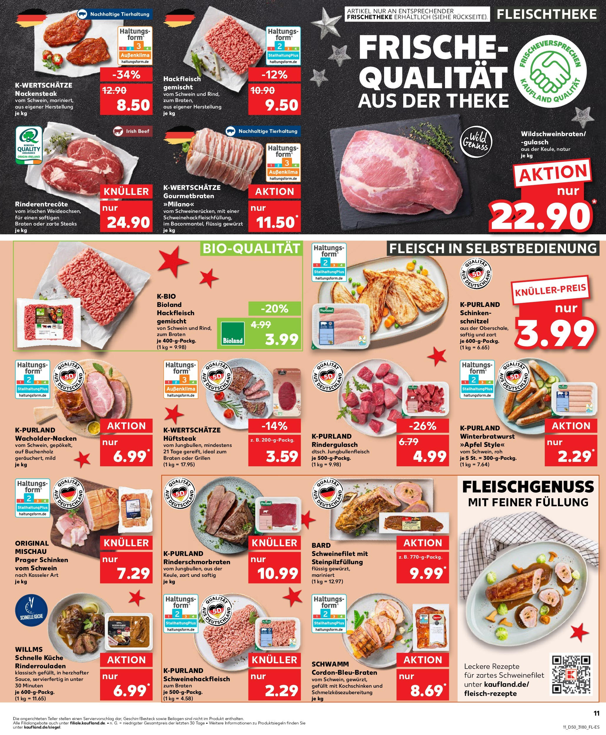 Kaufland - Kaufland: Wochenangebote (ab 11.12.2024) » Angebote Online zum Blättern | Seite: 11 | Produkte: Rindergulasch, Theke, Gulasch, Fleisch