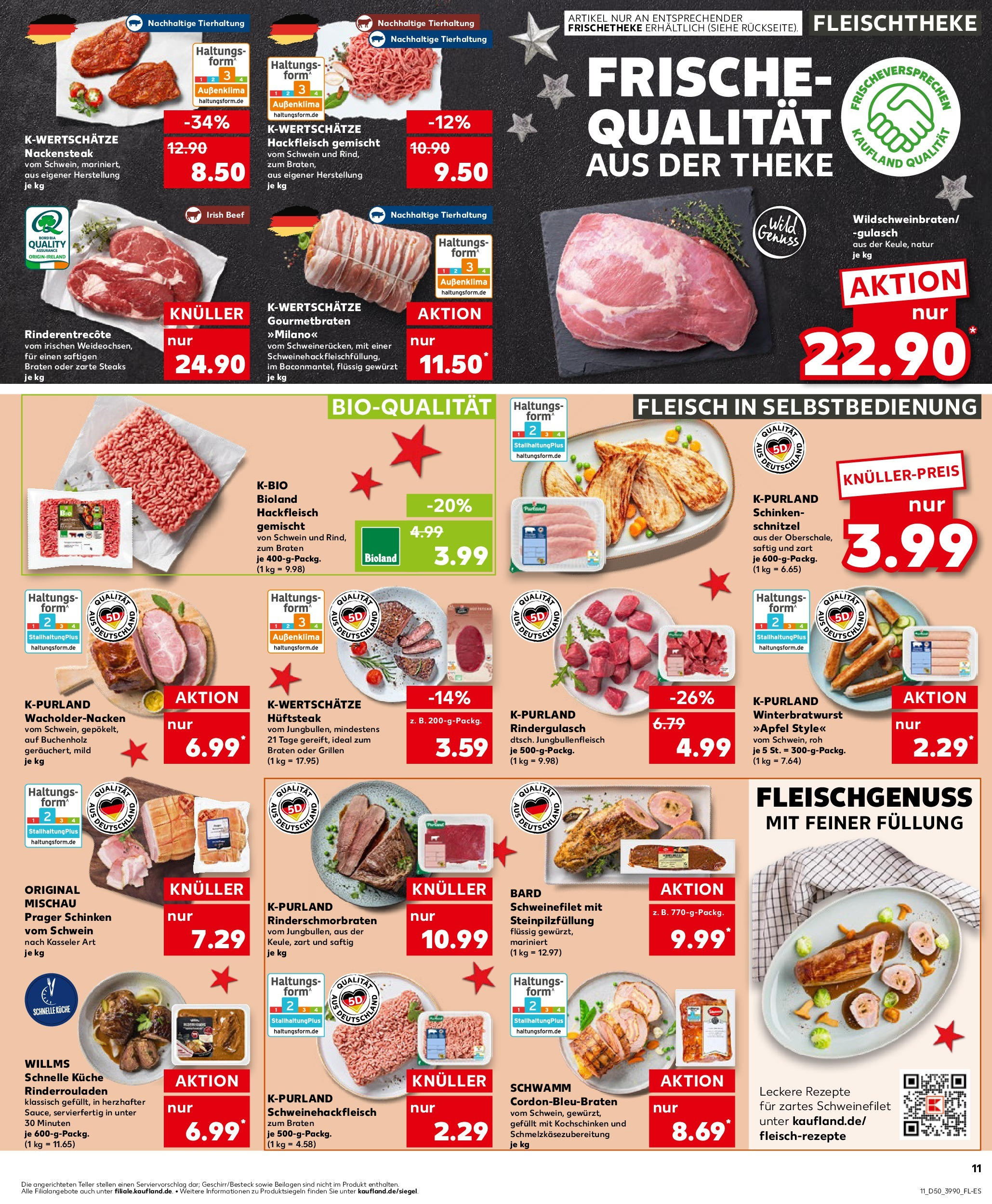 Kaufland - Kaufland: Wochenangebote (ab 11.12.2024) » Angebote Online zum Blättern | Seite: 11 | Produkte: Küche, Schnitzel, Gulasch, Fleisch