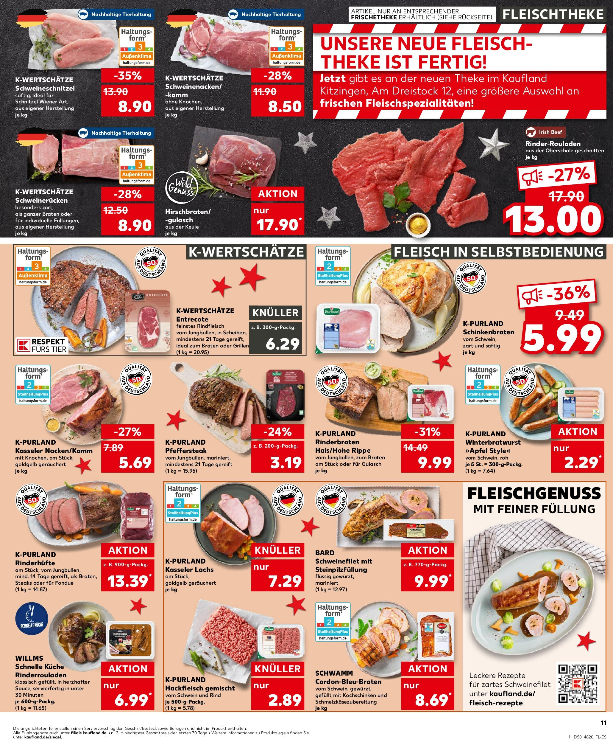 Kaufland - Kaufland: Wochenangebote (ab 11.12.2024) » Angebote Online zum Blättern | Seite: 11 | Produkte: Entrecote, Schweinerucken, Fleisch, Hackfleisch